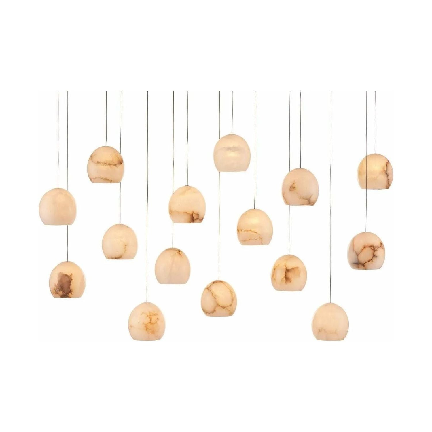 Currey and Company - Lazio Rectangular 15-Light Multi-Drop Pendant - 9000-0899 | Montreal Lighting & Hardware