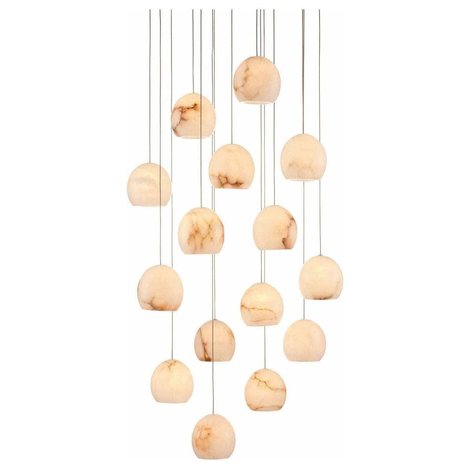 Currey and Company - Lazio Round 15-Light Multi-Drop Pendant - 9000-0898 | Montreal Lighting & Hardware