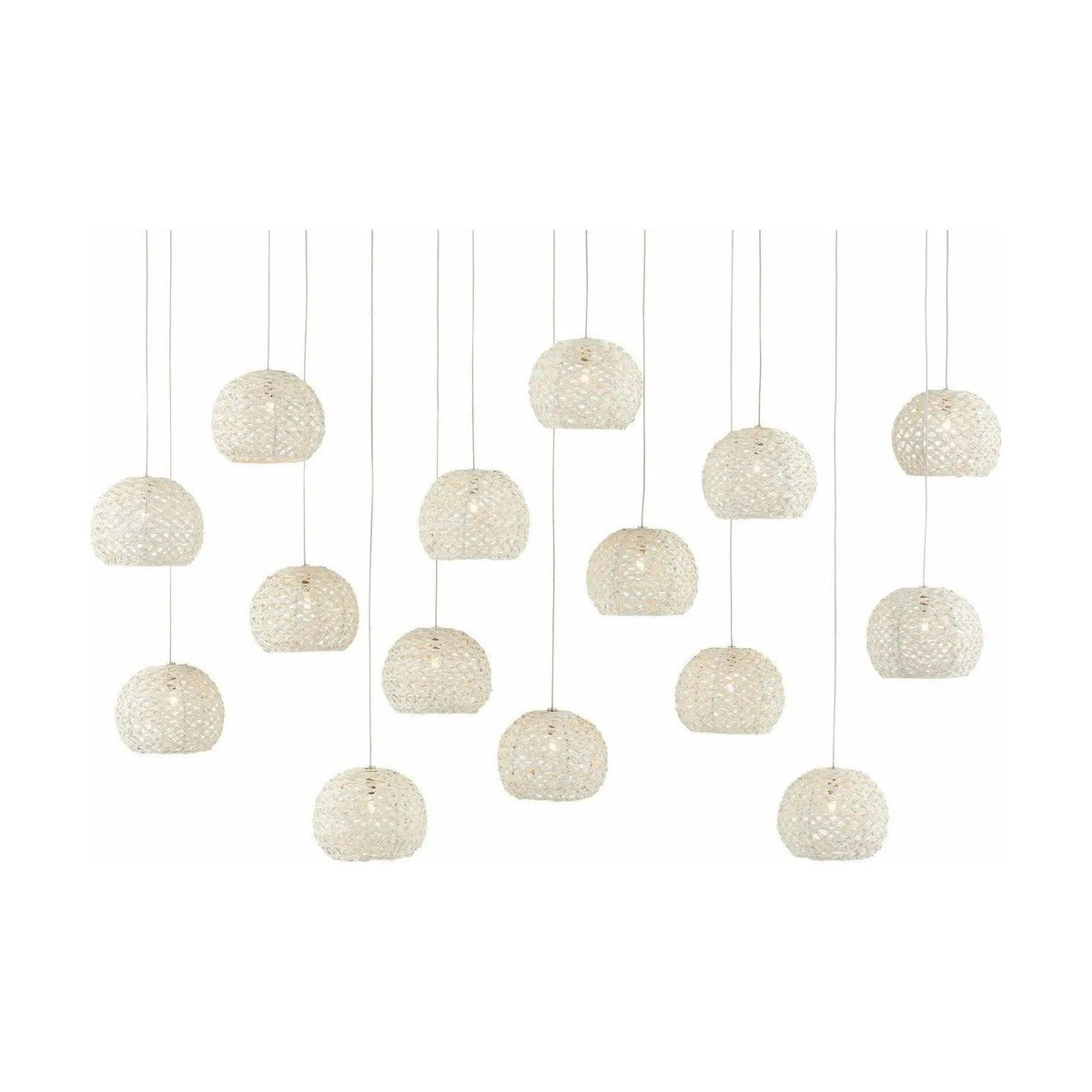 Currey and Company - Piero Rectangular 15-Light Multi-Drop Pendant - 9000-0913 | Montreal Lighting & Hardware