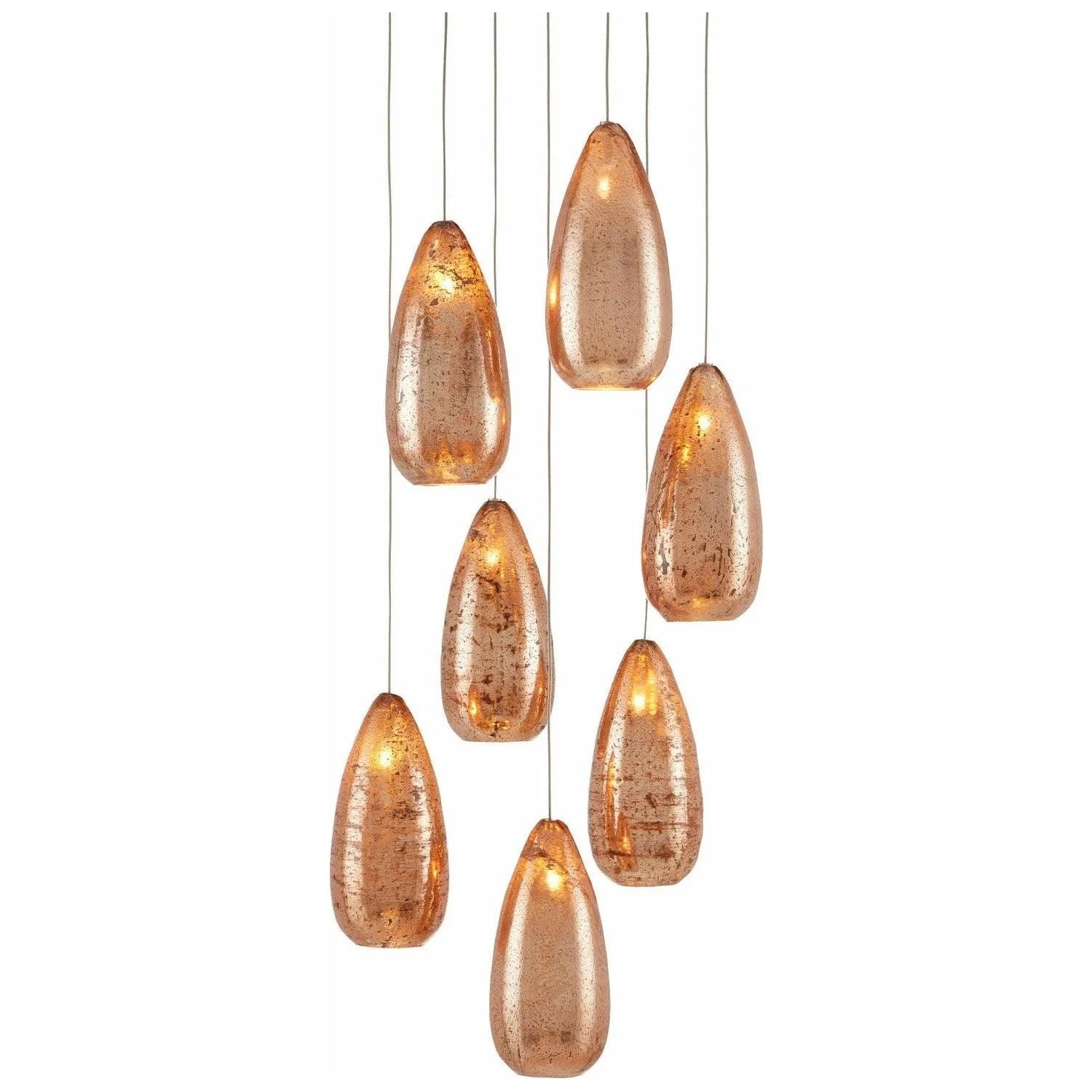 Currey and Company - Rame 7-Light Multi-Drop Pendant - 9000-0904 | Montreal Lighting & Hardware