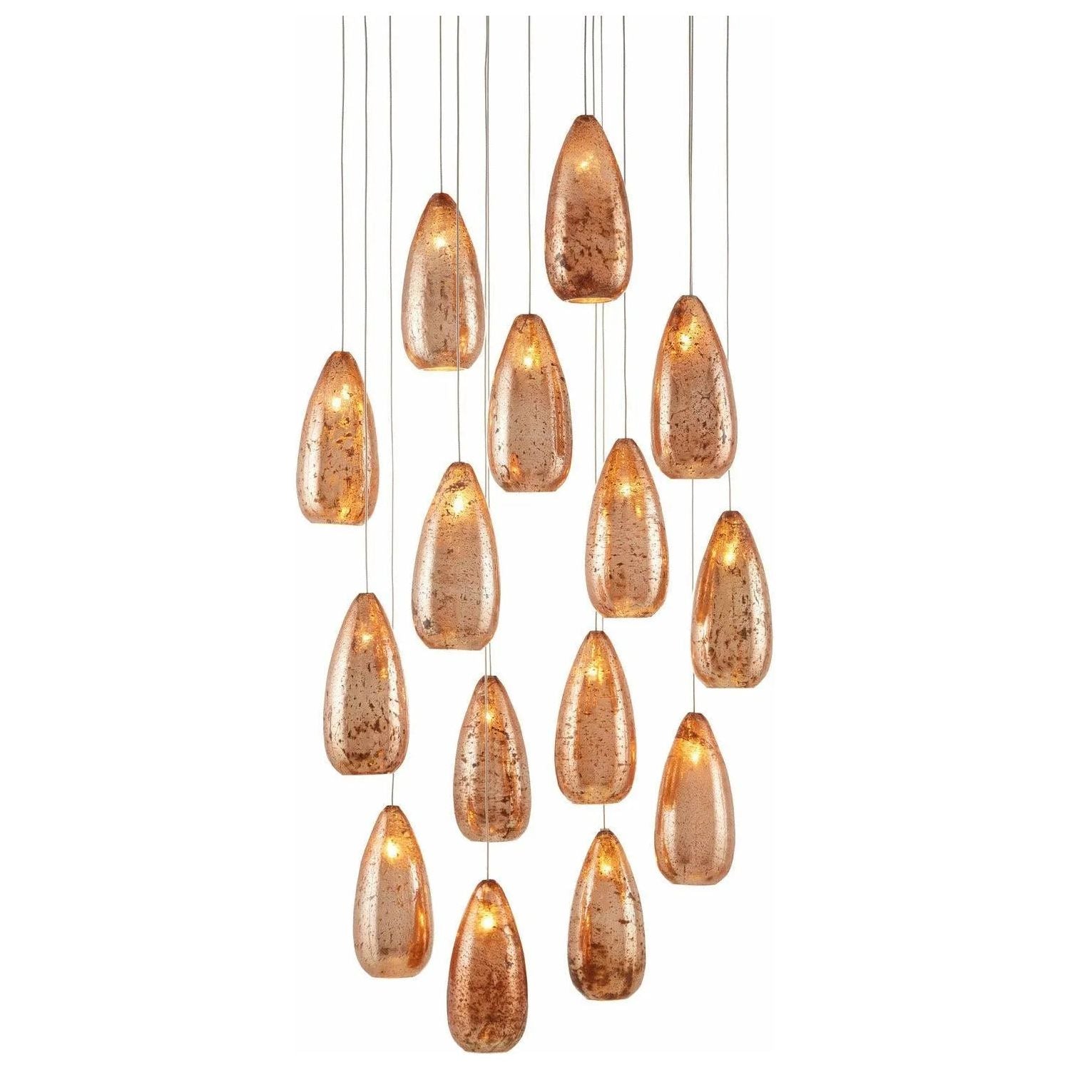 Currey and Company - Rame Round 15-Light Multi-Drop Pendant - 9000-0905 | Montreal Lighting & Hardware