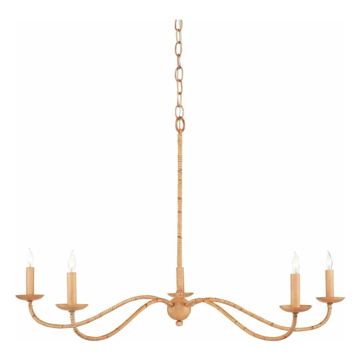 Currey and Company - Saxon Rattan Small Chandelier - 9000-0848 | Montreal Lighting & Hardware