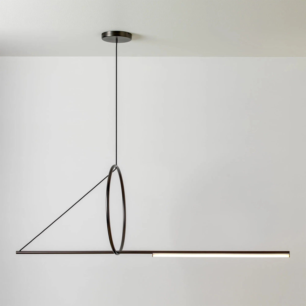 CVL Luminaires - Cercle et Trait Linear Suspension - CERCLEETTRAT-PEND-XS-SB | Montreal Lighting & Hardware