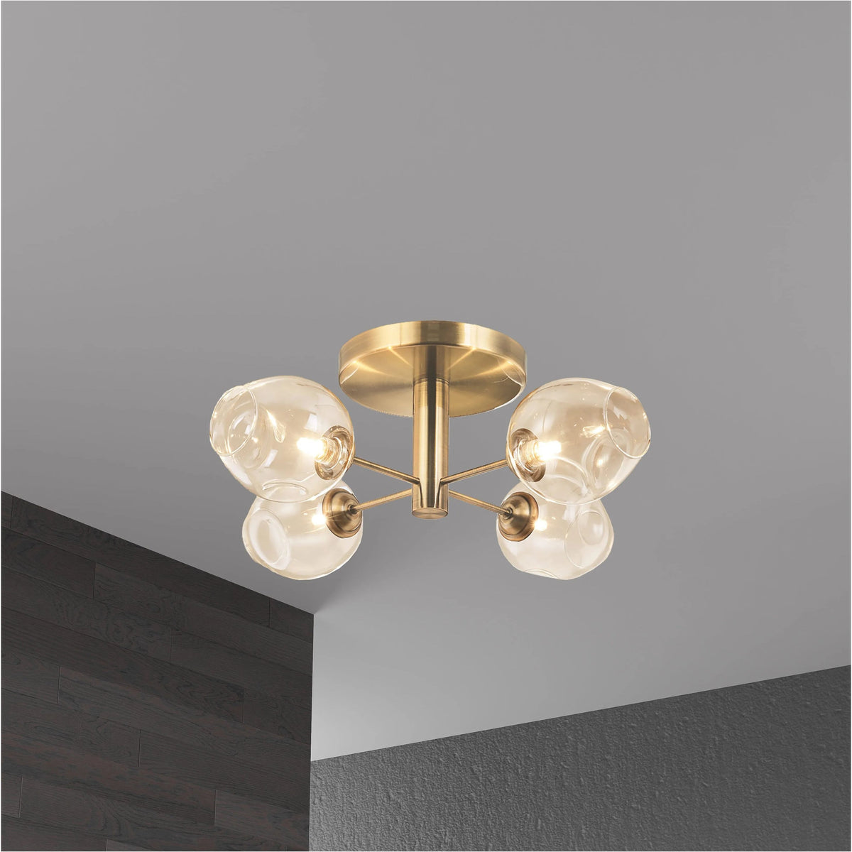 Dainolite - Abii Semi-Flush Mount - ABI-204SF-MB-CLR | Montreal Lighting & Hardware