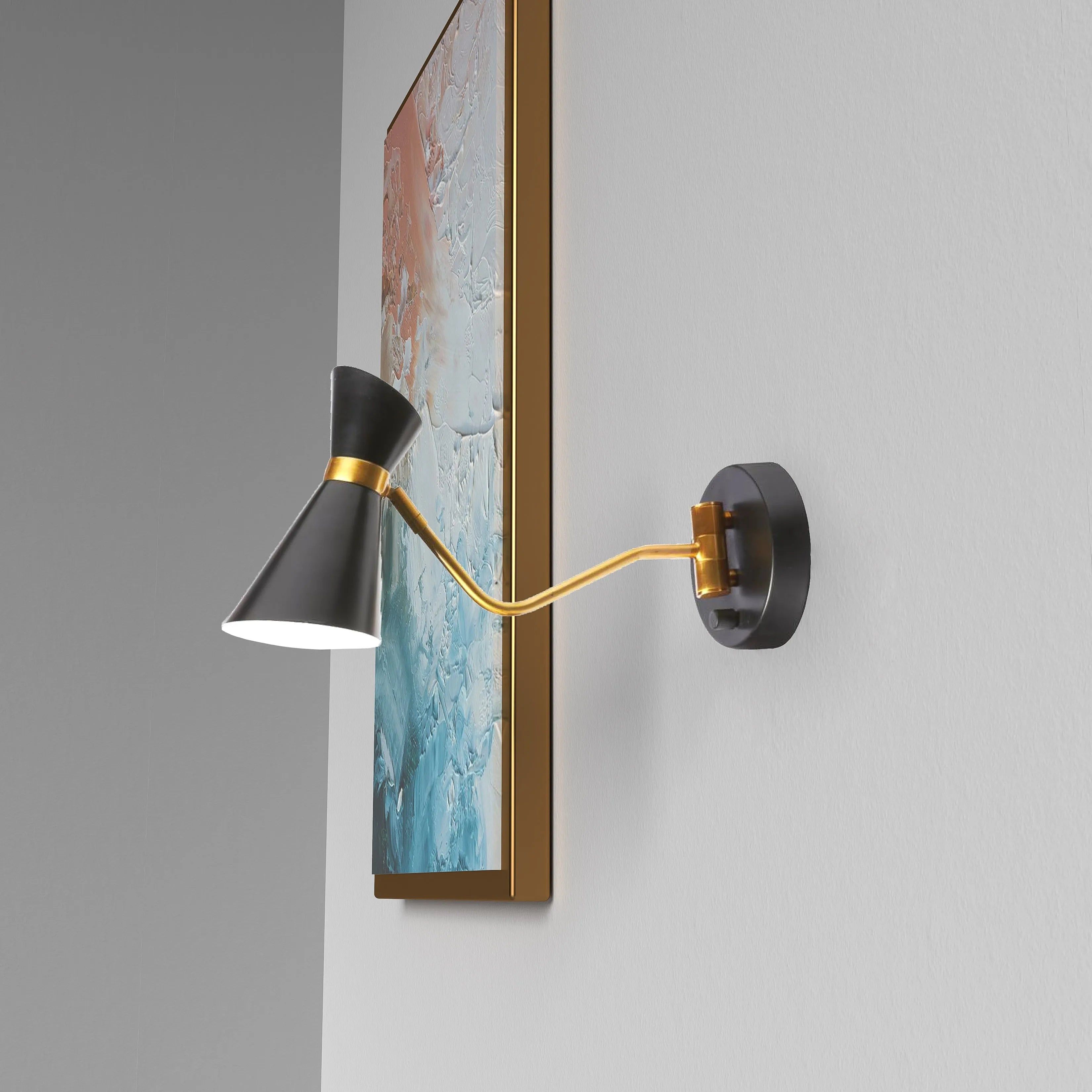 Dainolite - Cameron Wall Sconce - 1681W-BK-VB | Montreal Lighting & Hardware