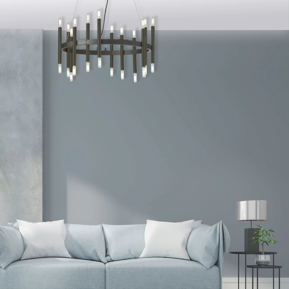 Dainolite - Derry Round Chandelier - DER-2424C-MB | Montreal Lighting & Hardware