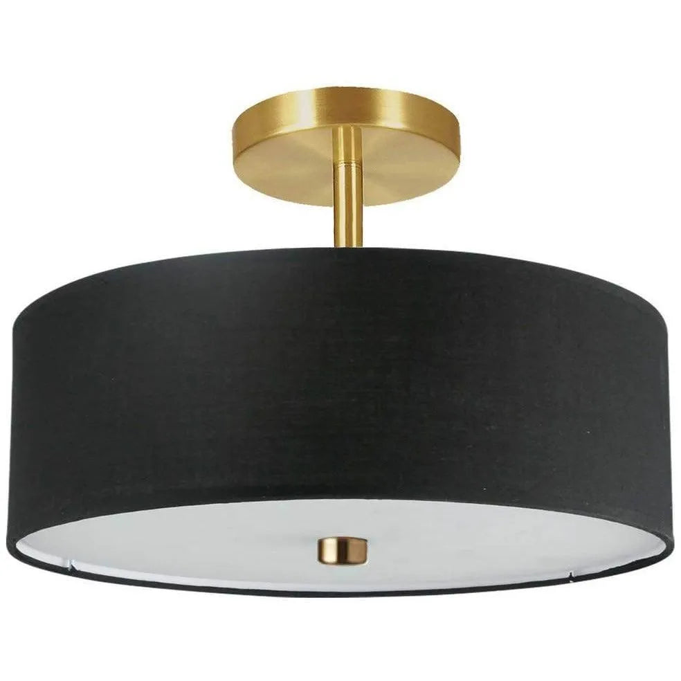 Dainolite - Everly Semi-Flush Mount - 571-143SF-AGB-BK | Montreal Lighting & Hardware