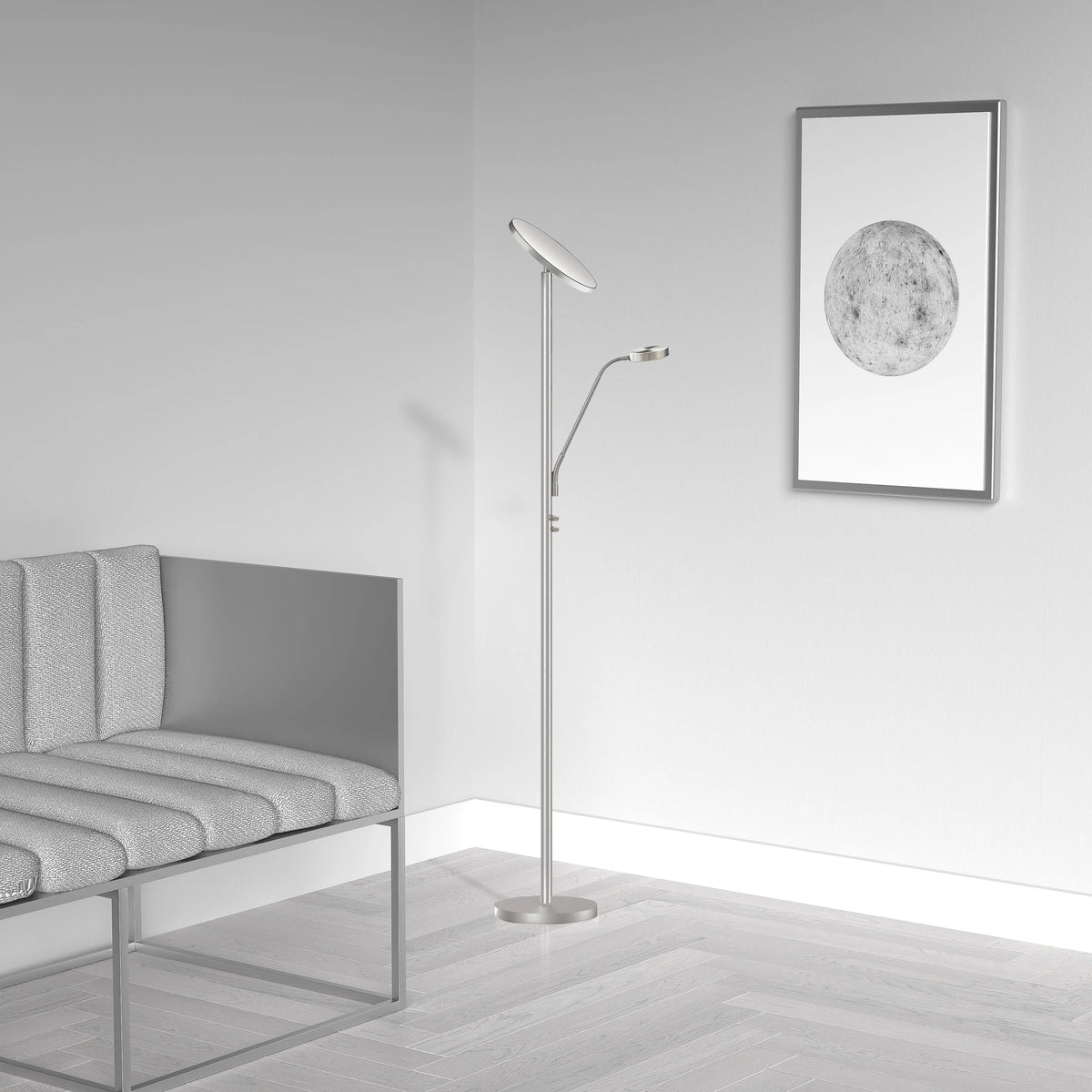 Dainolite - Mother & Son LED Floor Lamp - 801LEDF-SB | Montreal Lighting & Hardware