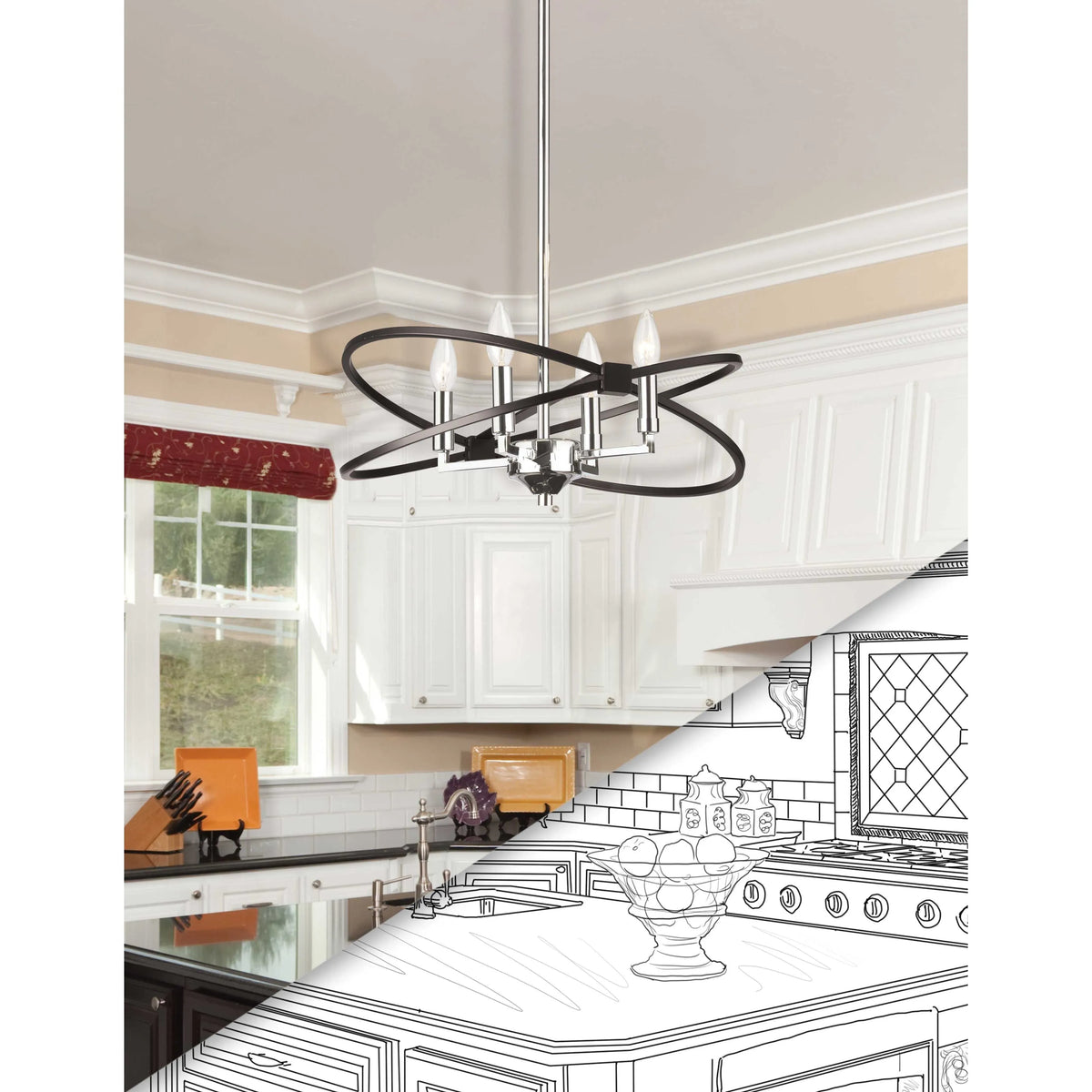 Dainolite - Paloma Chandelier - PAL-184C-PC-MB | Montreal Lighting & Hardware