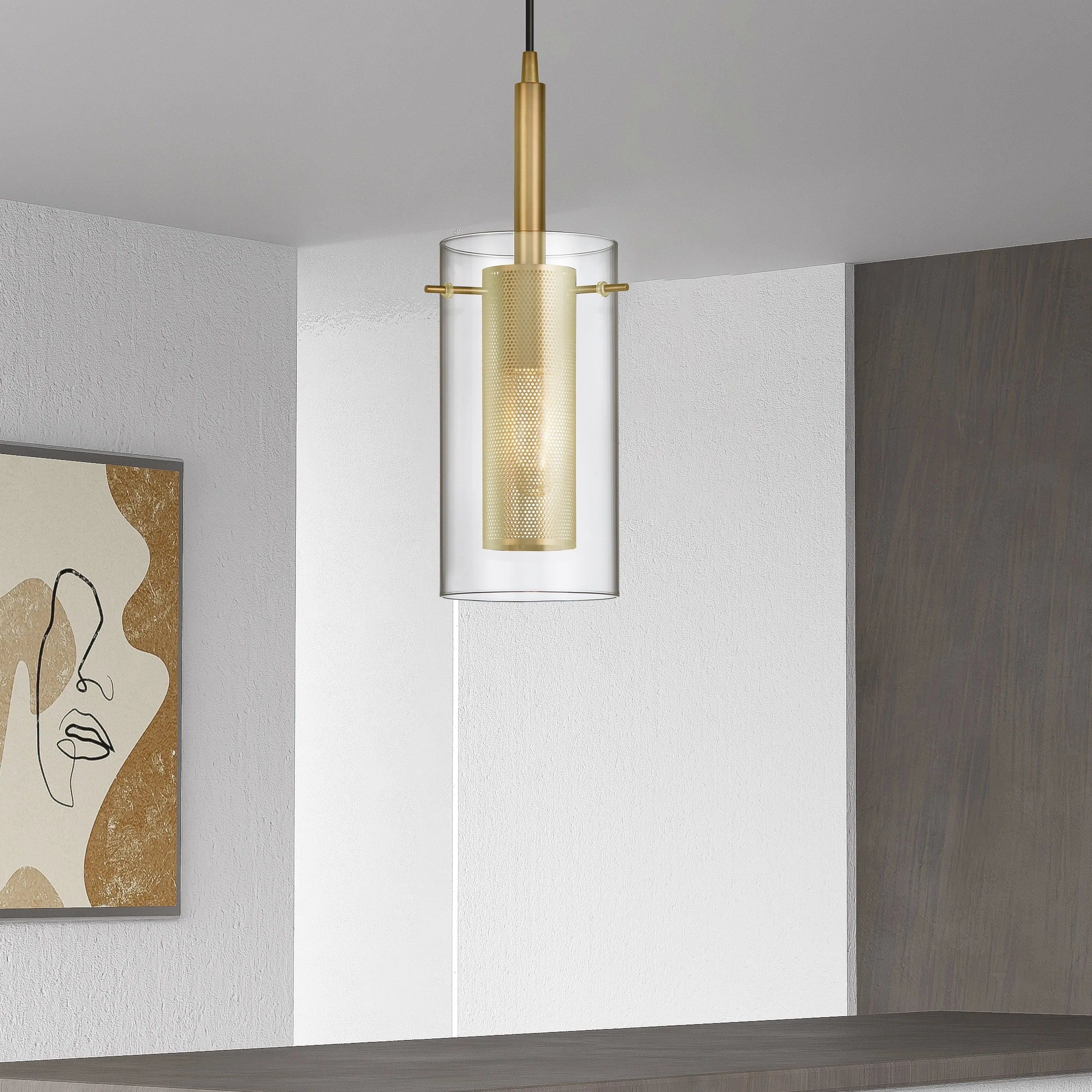 Dainolite - Percy Pendant - 30961-CM-AGB | Montreal Lighting & Hardware