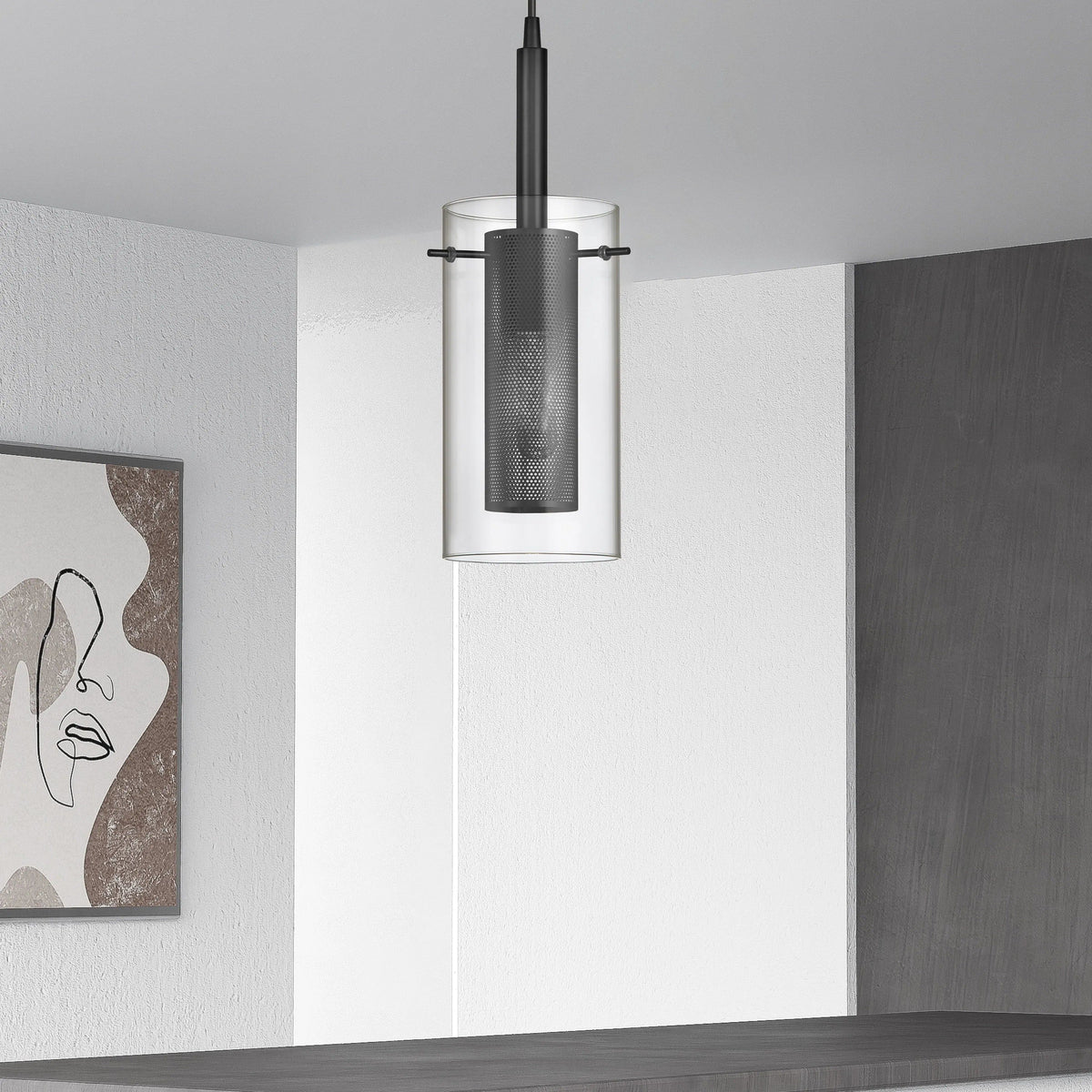 Dainolite - Percy Pendant - 30961-CM-AGB | Montreal Lighting & Hardware