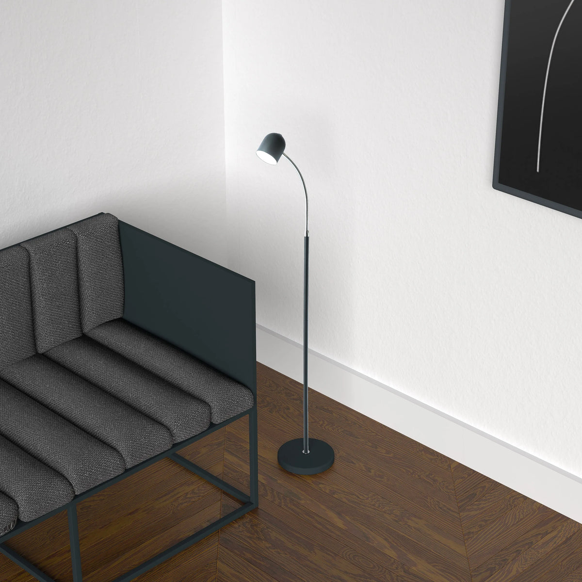 Dainolite - Reading LED Floor Lamp - 123LEDF-BK | Montreal Lighting & Hardware