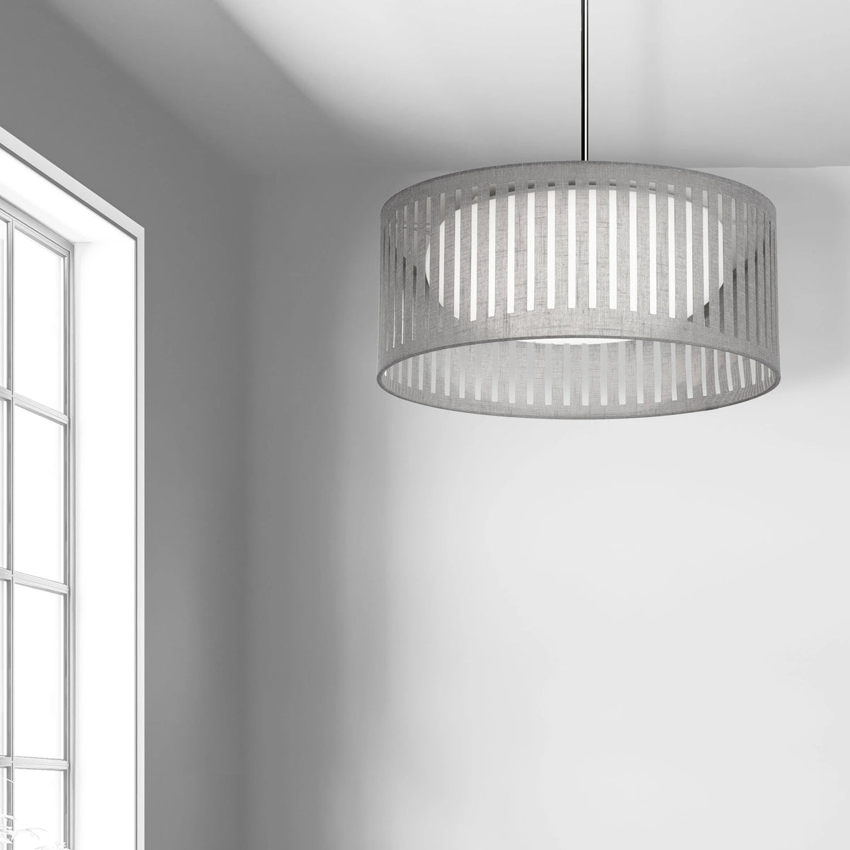 Dainolite - Slit Drum LED Pendant - SDLED-20P-BK | Montreal Lighting & Hardware