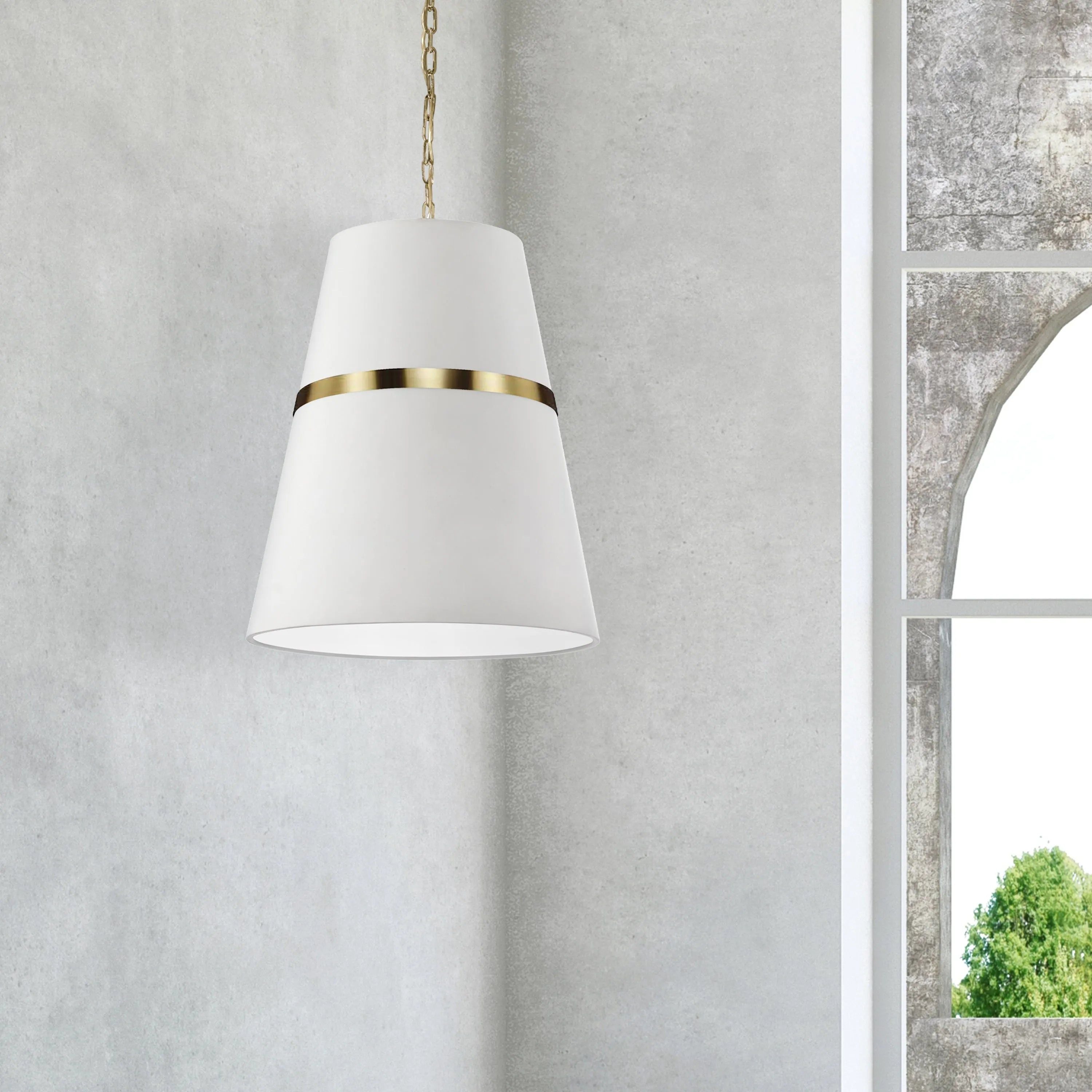 Dainolite - Symphony-Pendant - SYM-183P-AGB-WH | Montreal Lighting & Hardware