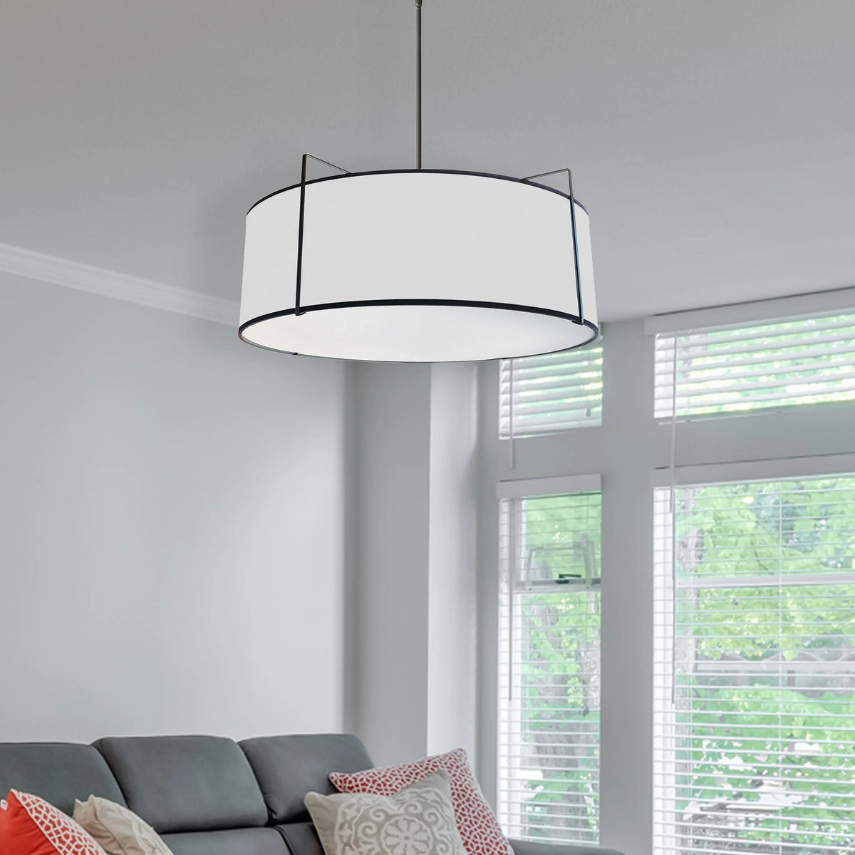 Dainolite - Trapazoid Pendant - TRA-244P-BK-GRY | Montreal Lighting & Hardware