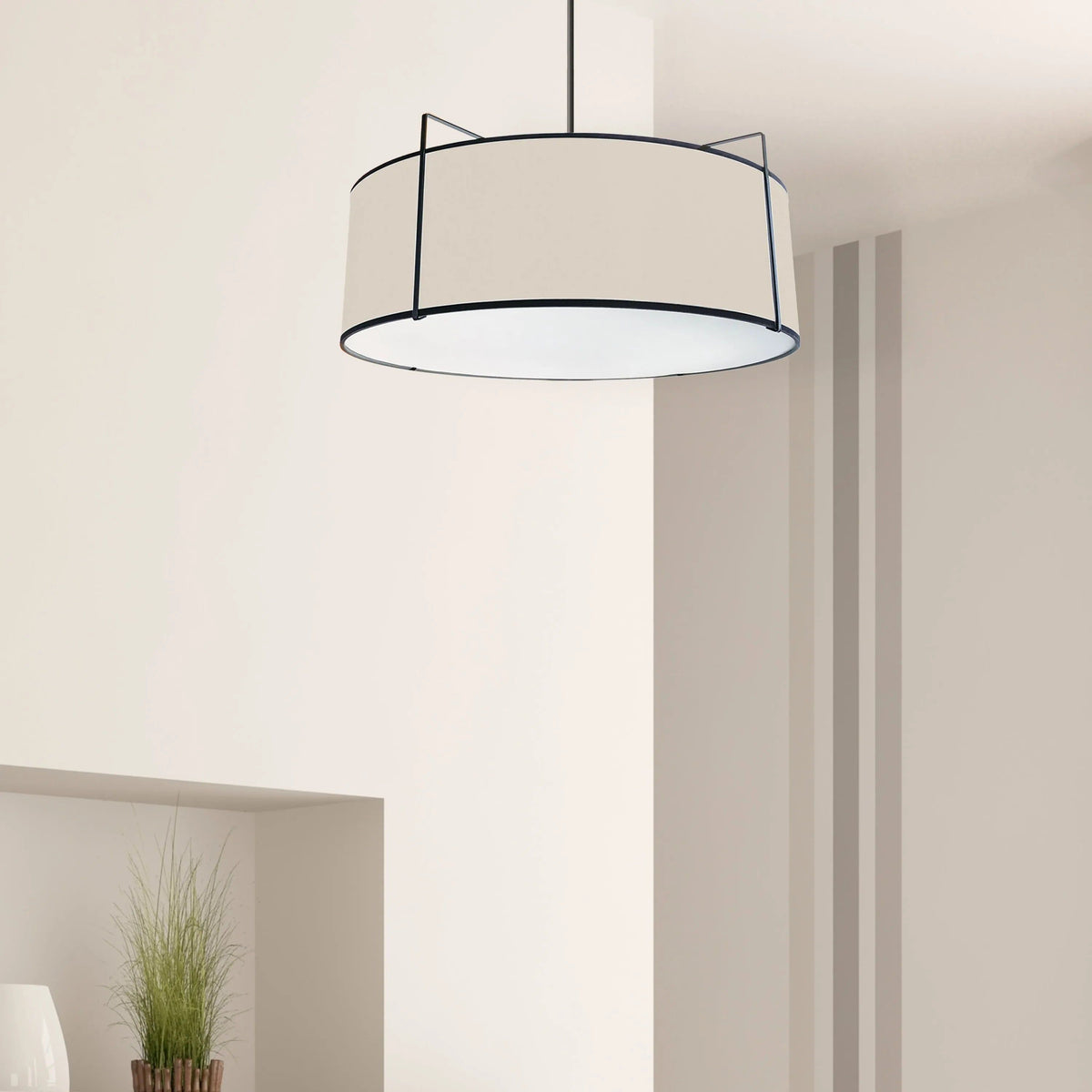 Dainolite - Trapezoid-Drum-Pendant - TRA-244P-BK | Montreal Lighting & Hardware