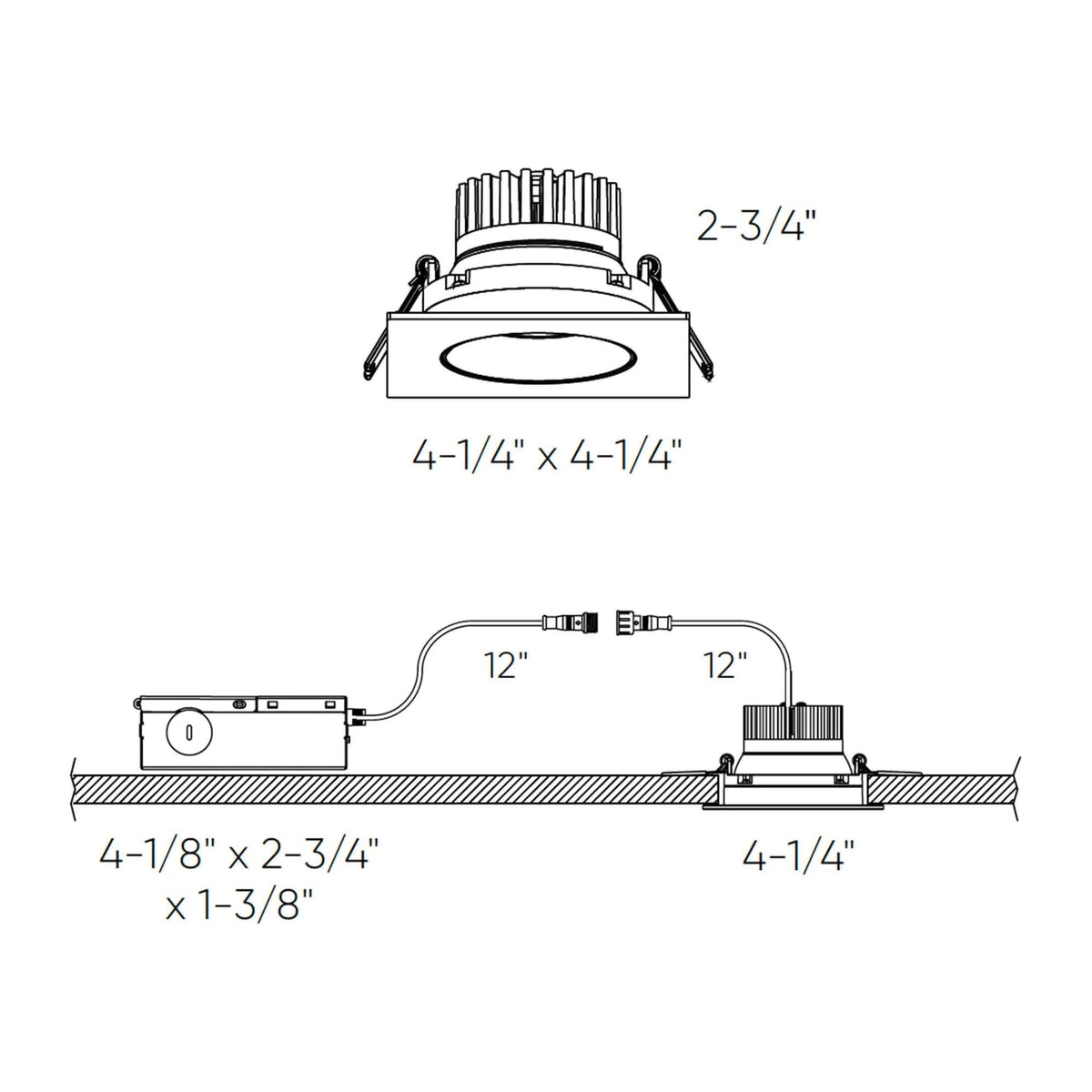 GBR 3.5" Square Regressed Gimbal Downlight