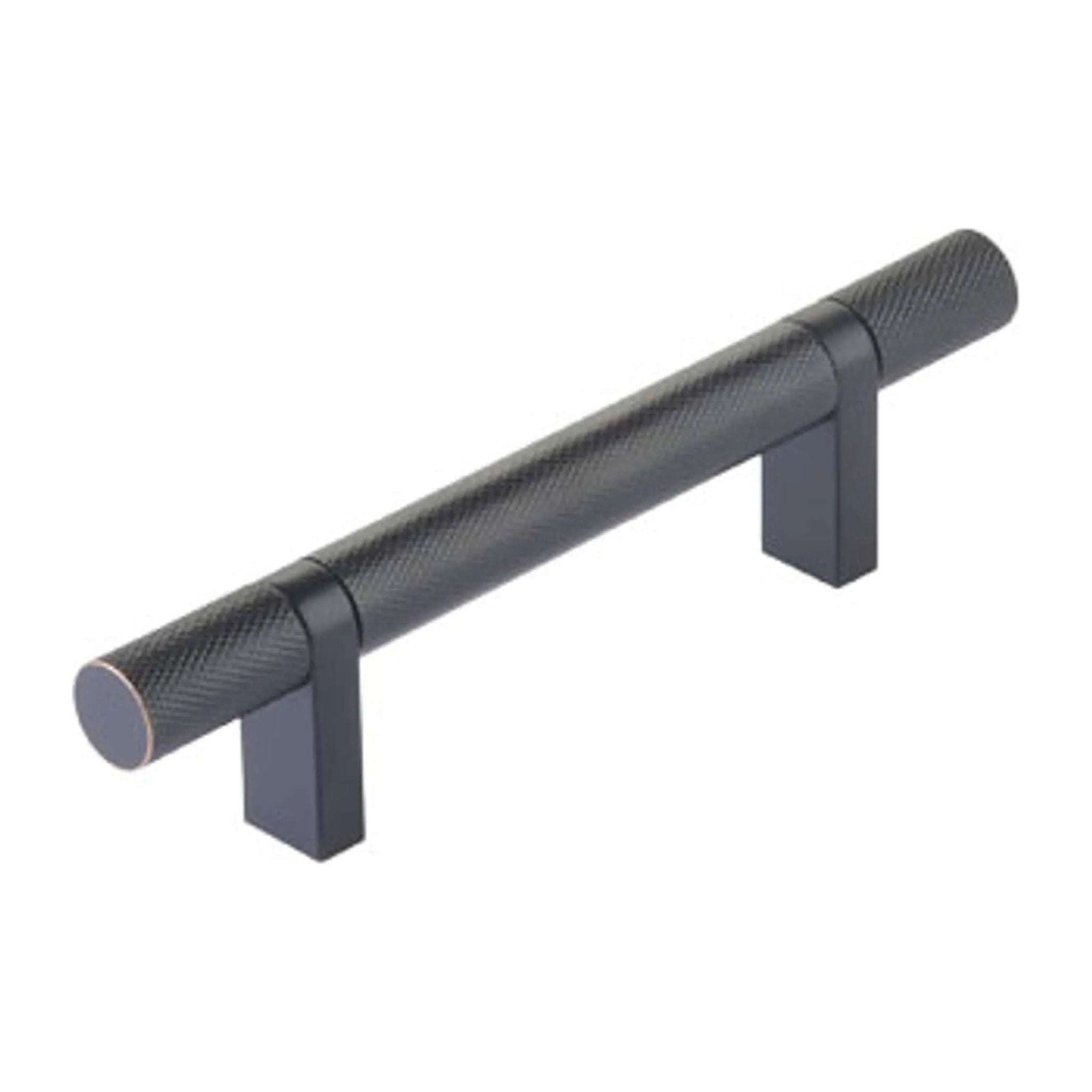 Emtek - Emtek Select Bar Cabinet Pull Knurled Bar - 84152.RCBUS10B.KNUS10B | Montreal Lighting & Hardware