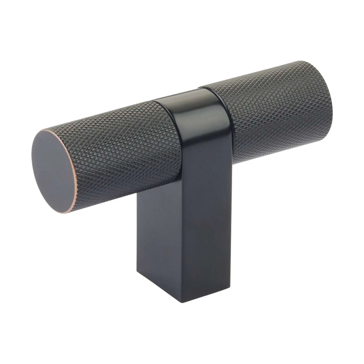 Emtek - Emtek Select Bar Cabinet TKnob Knurled Bar - 86657.RCBUS10B.KNUS10B | Montreal Lighting & Hardware