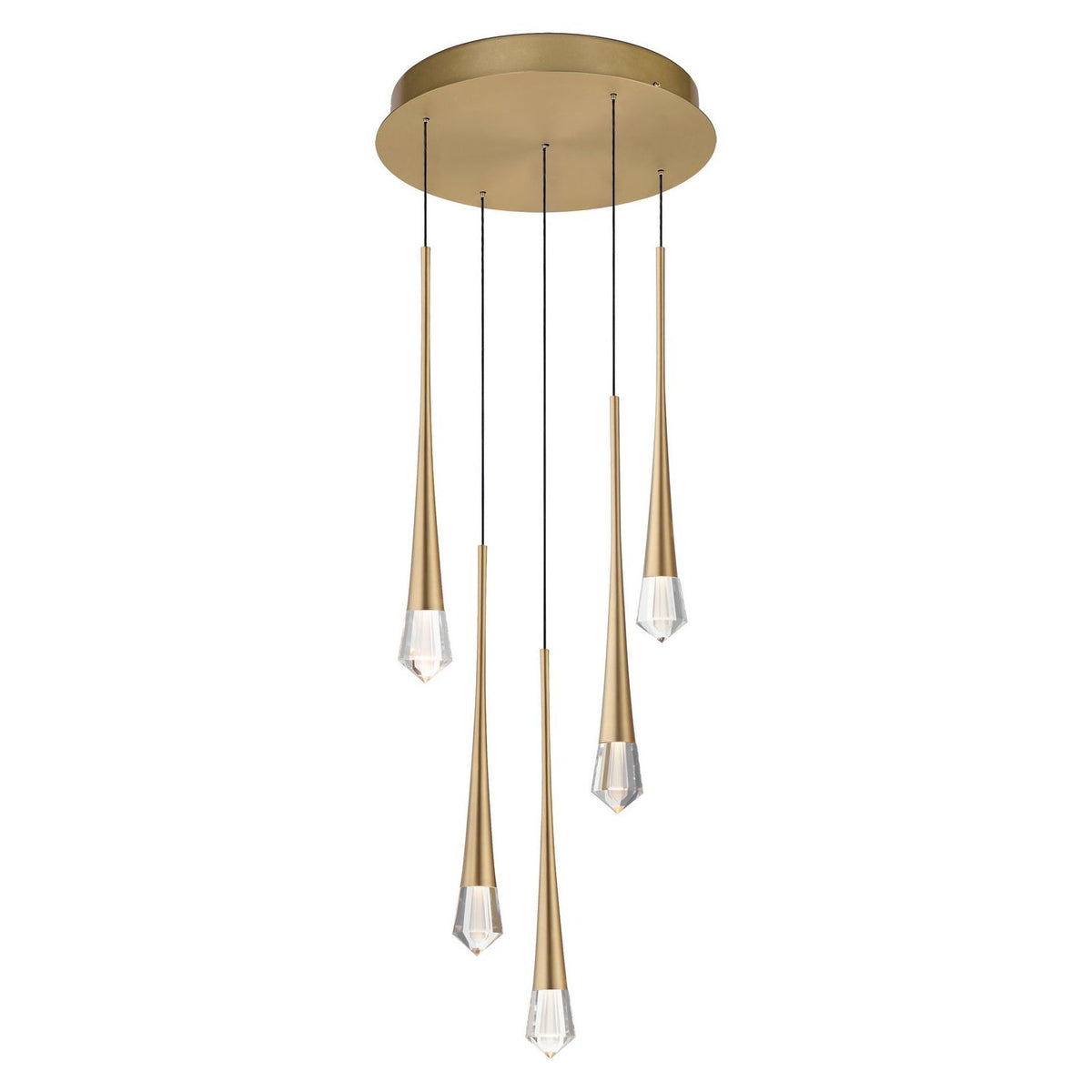 ET2 Lighting - Pierce LED Multi-Light Pendant - E24225-122GLD | Montreal Lighting & Hardware