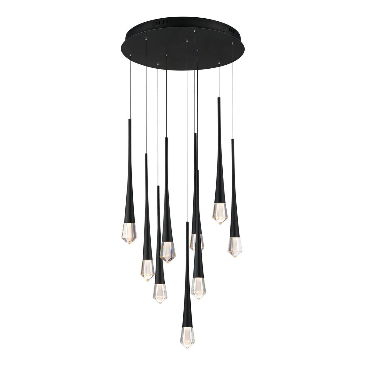 ET2 Lighting - Pierce LED Multi-Light Pendant - E24227-122BK | Montreal Lighting & Hardware