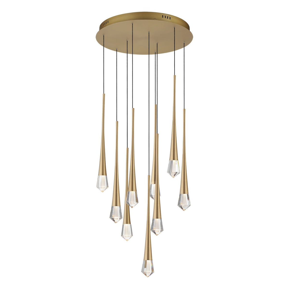 ET2 Lighting - Pierce LED Multi-Light Pendant - E24227-122GLD | Montreal Lighting & Hardware