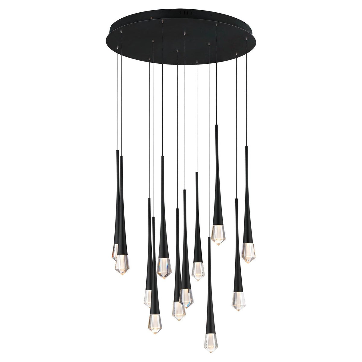 ET2 Lighting - Pierce LED Multi-Light Pendant - E24229-122BK | Montreal Lighting & Hardware