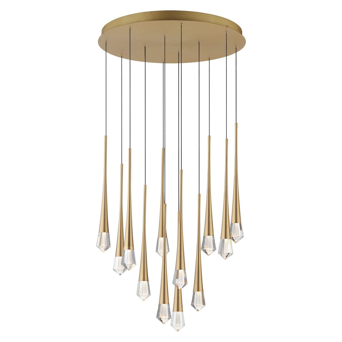 ET2 Lighting - Pierce LED Multi-Light Pendant - E24229-122GLD | Montreal Lighting & Hardware