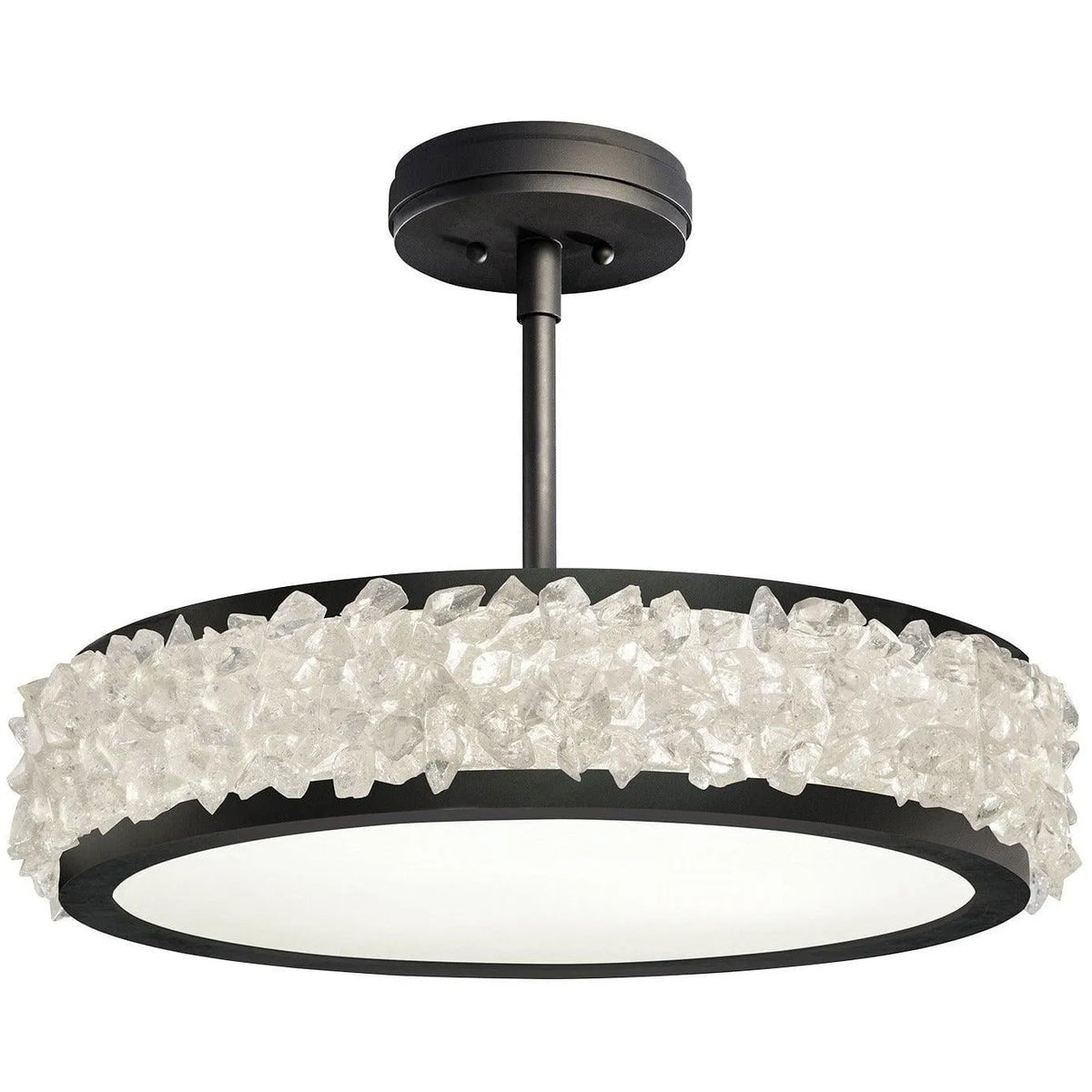 Fine Art Handcrafted Lighting - Arctic Halo 23-Inch Three Light Semi-Flush Mount - 879940-2ST | Montreal Lighting & Hardware