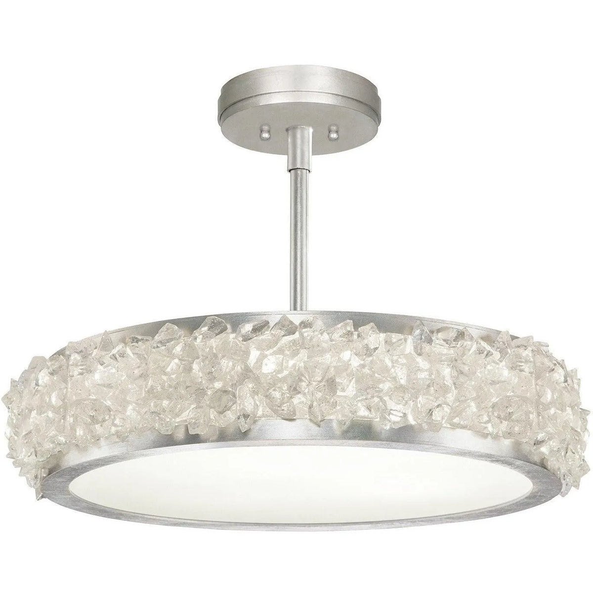 Fine Art Handcrafted Lighting - Arctic Halo 23-Inch Three Light Semi-Flush Mount - 879940ST | Montreal Lighting & Hardware