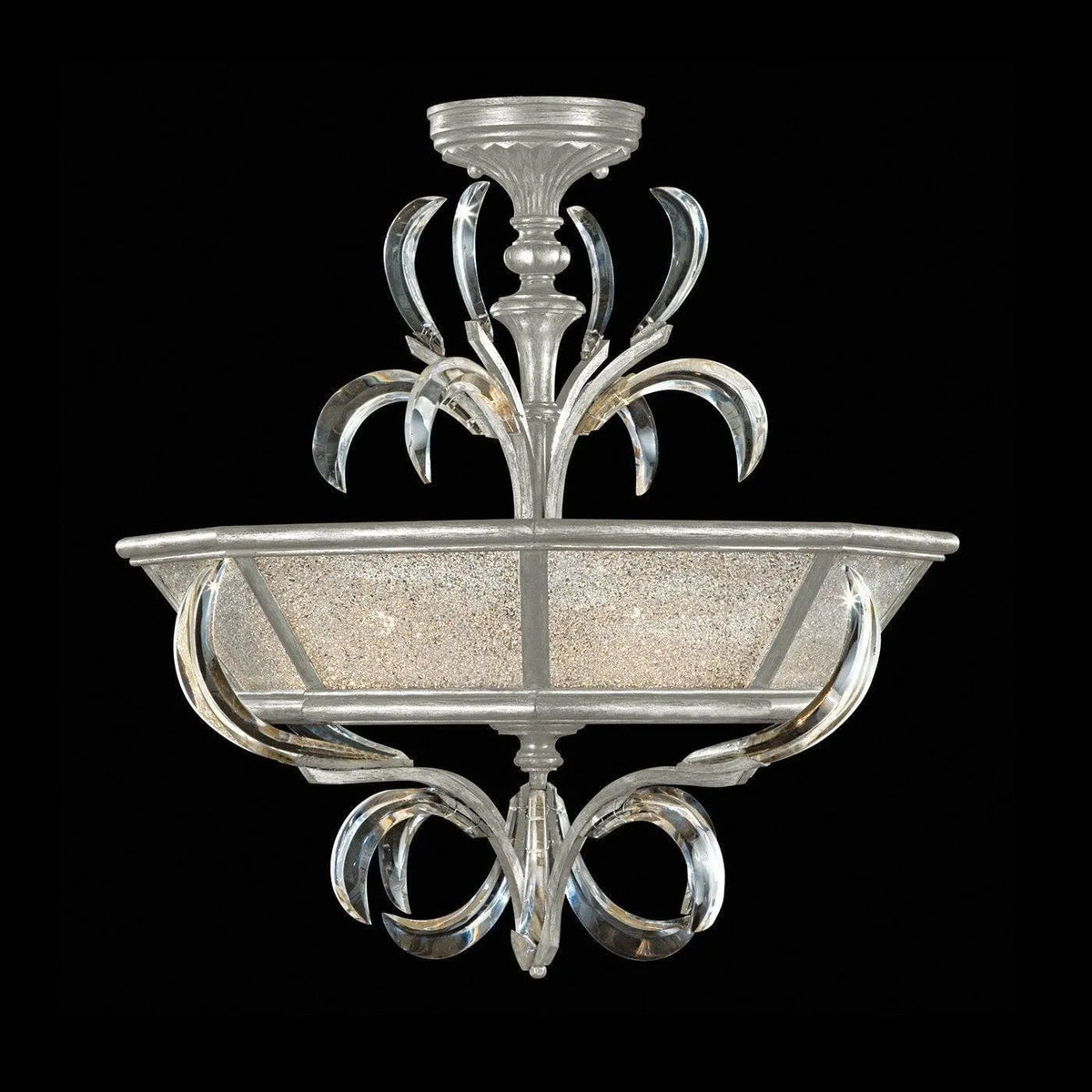 Fine Art Handcrafted Lighting - Beveled Arcs 26-Inch Three Light Semi-Flush Mount - 704340-SF4 | Montreal Lighting & Hardware