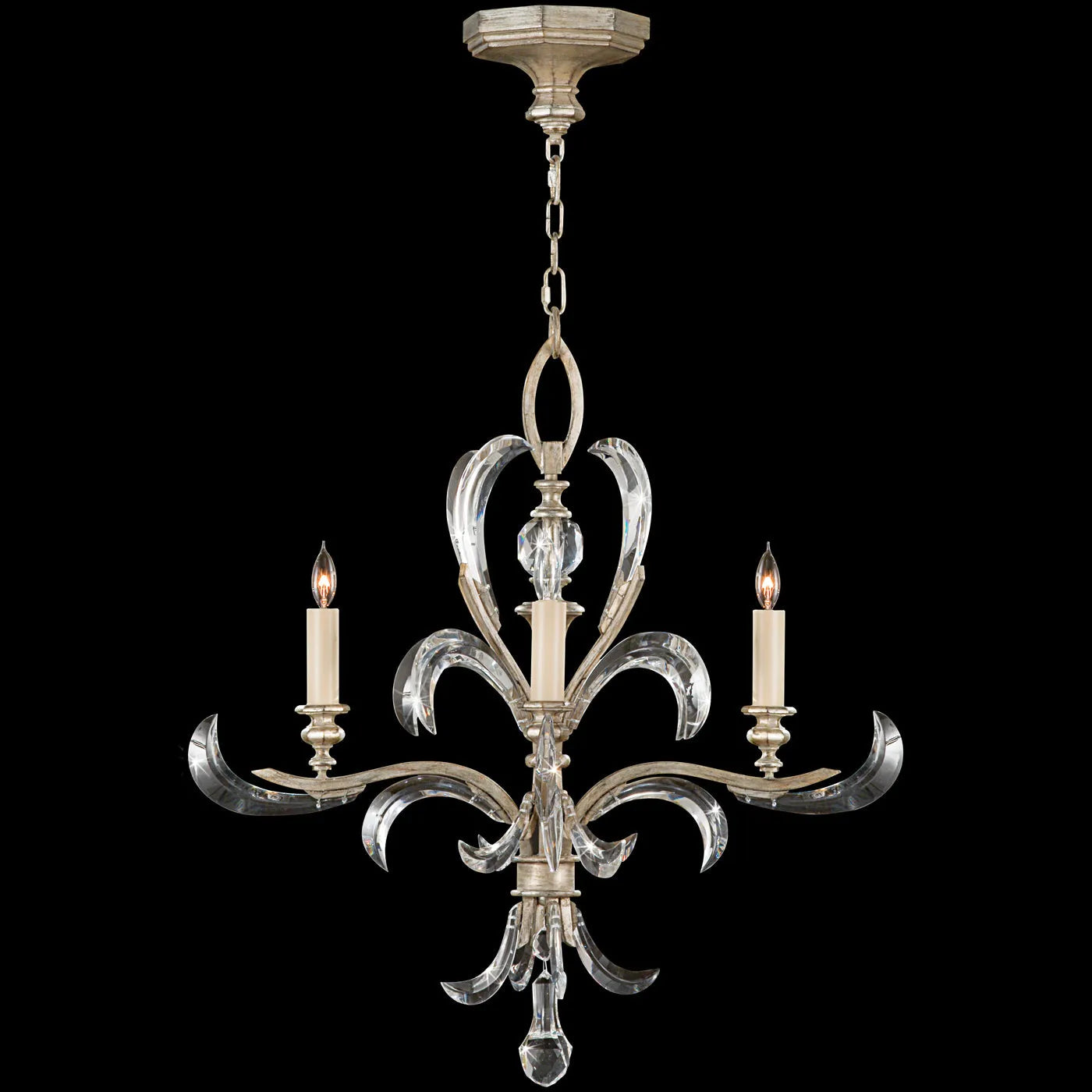 Fine Art Handcrafted Lighting - Beveled Arcs 28-Inch Four Light Chandelier - 701540-SF3 | Montreal Lighting & Hardware