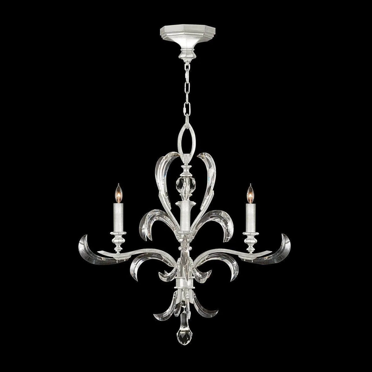 Fine Art Handcrafted Lighting - Beveled Arcs 28-Inch Four Light Chandelier - 701540-SF4 | Montreal Lighting & Hardware