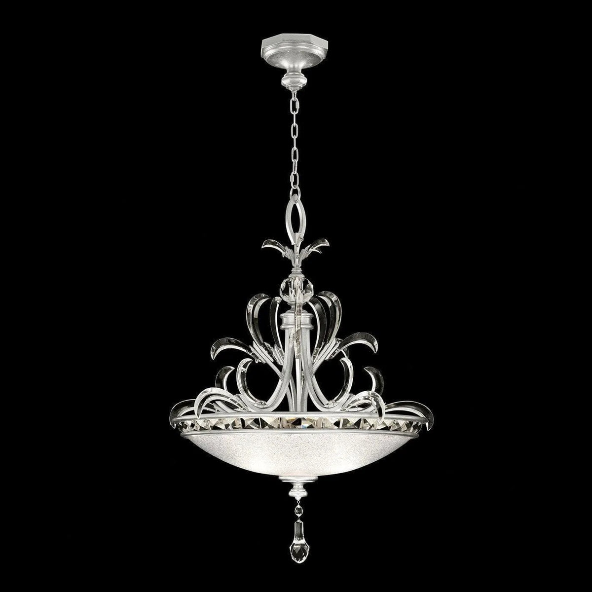 Fine Art Handcrafted Lighting - Beveled Arcs 32-Inch Three Light Pendant - 704540-SF4 | Montreal Lighting & Hardware