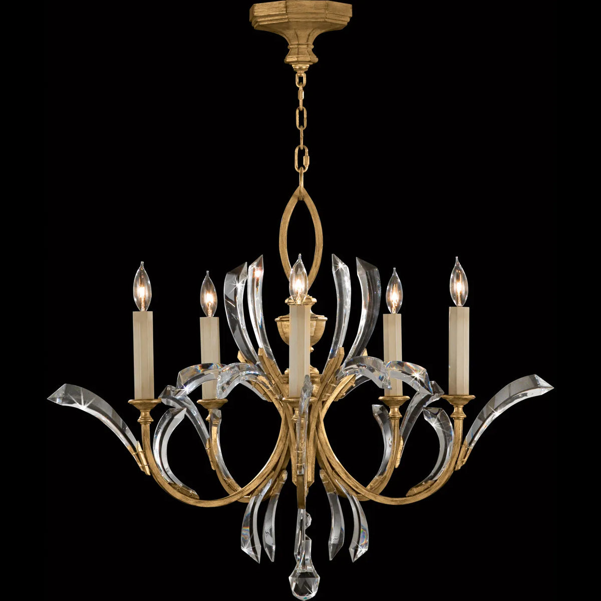 Fine Art Handcrafted Lighting - Beveled Arcs 36-Inch Five Light Chandelier - 702240-SF3 | Montreal Lighting & Hardware