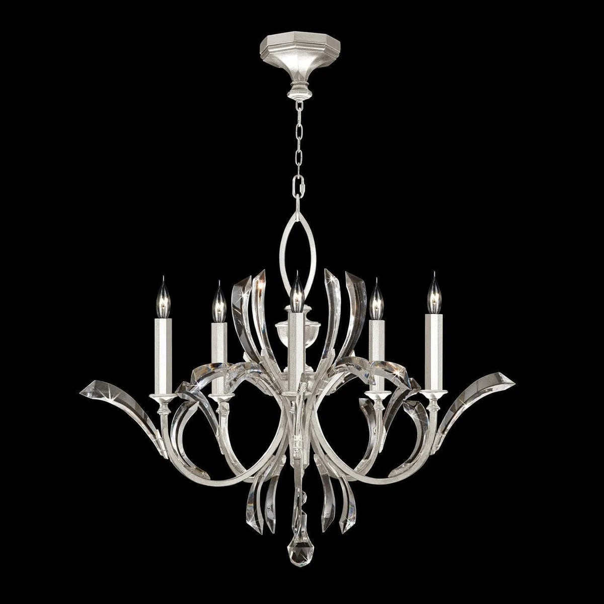 Fine Art Handcrafted Lighting - Beveled Arcs 36-Inch Five Light Chandelier - 702240-SF4 | Montreal Lighting & Hardware