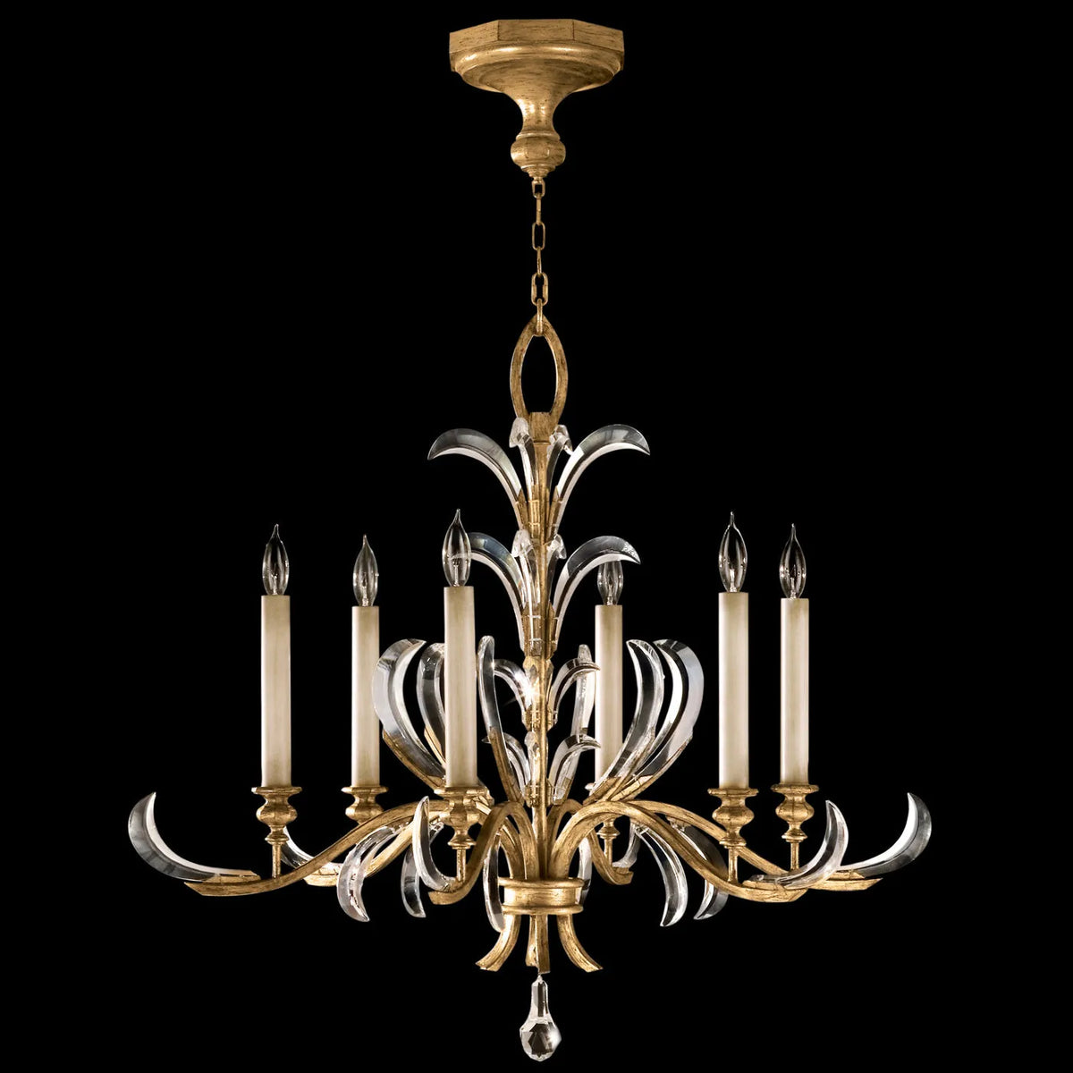 Fine Art Handcrafted Lighting - Beveled Arcs 37-Inch Six Light Chandelier - 739140-SF3 | Montreal Lighting & Hardware