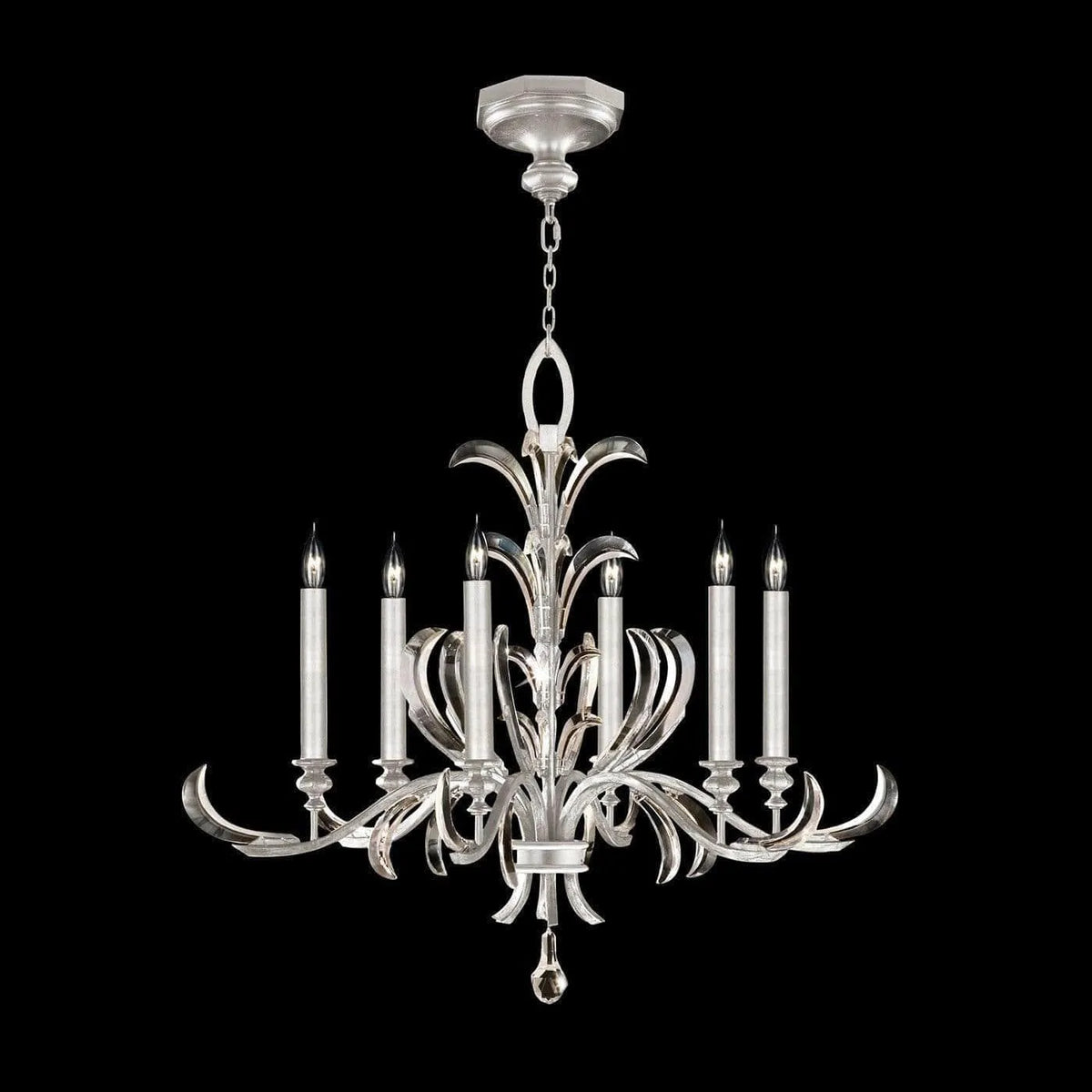 Fine Art Handcrafted Lighting - Beveled Arcs 37-Inch Six Light Chandelier - 739140-SF4 | Montreal Lighting & Hardware