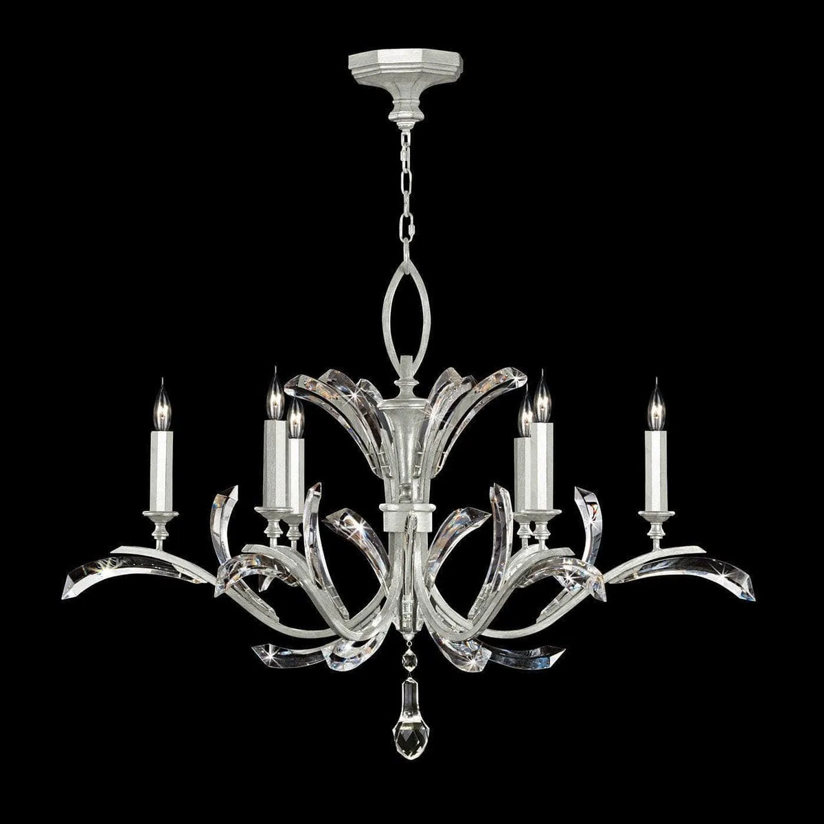 Fine Art Handcrafted Lighting - Beveled Arcs 42-Inch Six Light Chandelier - 702440-SF4 | Montreal Lighting & Hardware