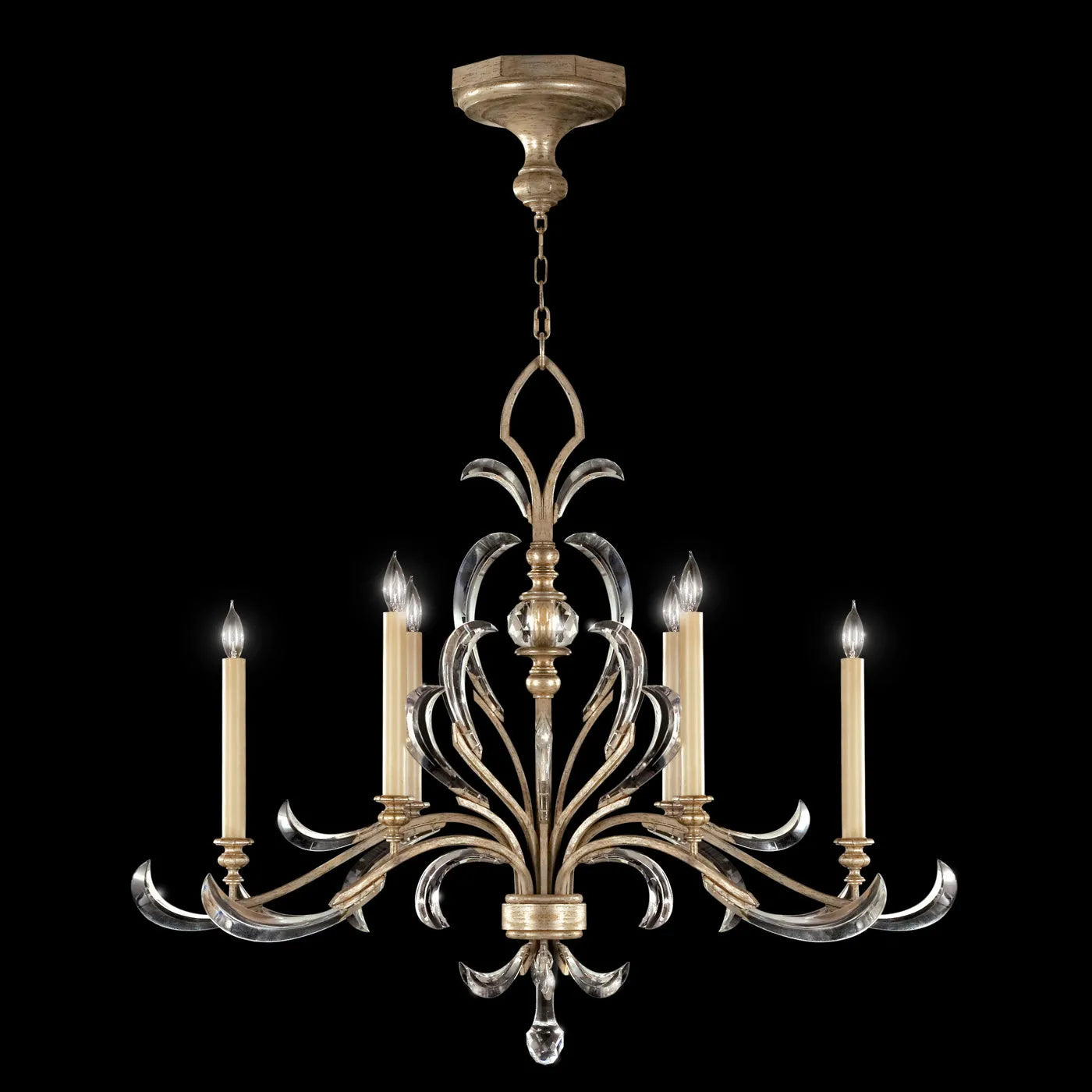 Fine Art Handcrafted Lighting - Beveled Arcs 44-Inch Six Light Chandelier - 739240-SF3 | Montreal Lighting & Hardware