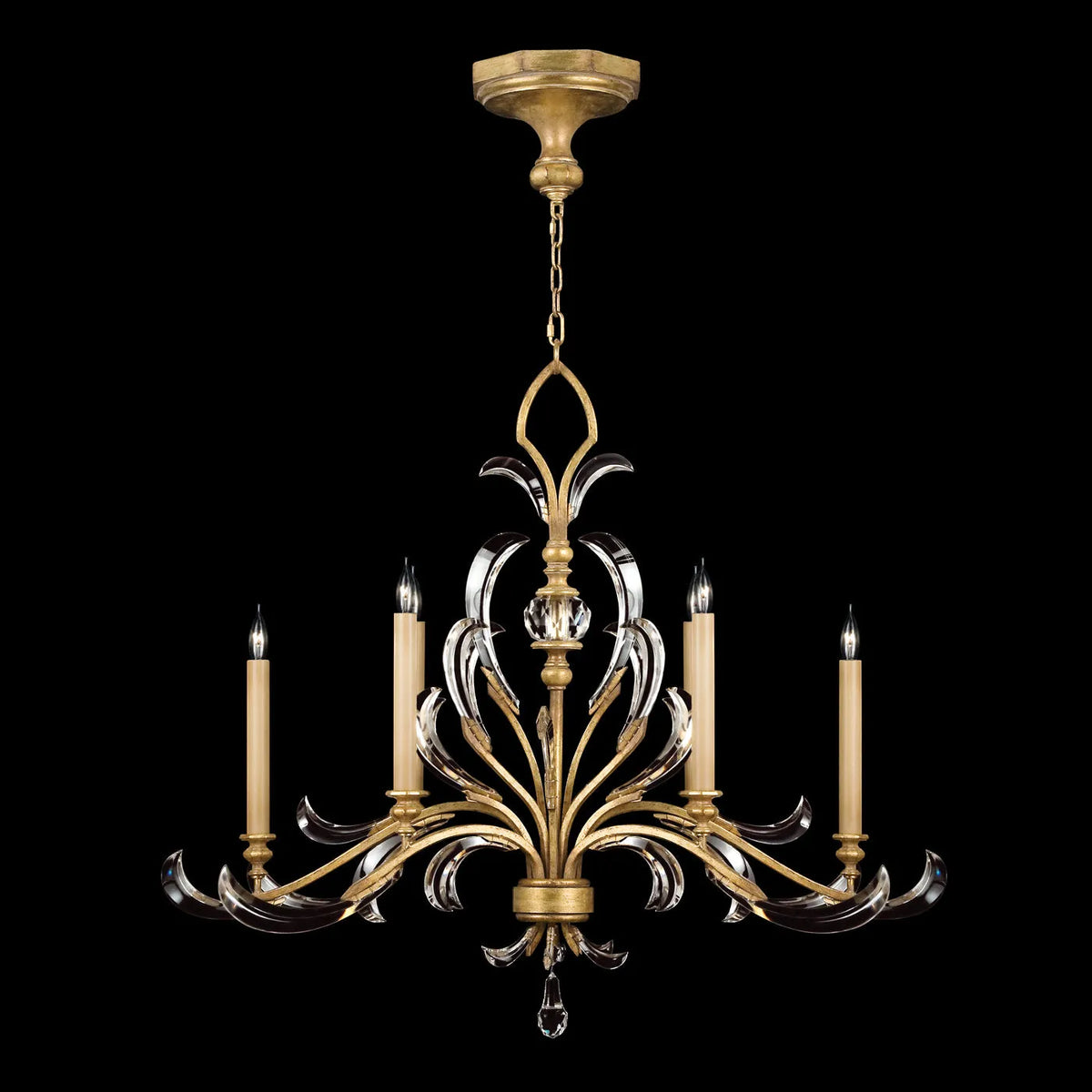 Fine Art Handcrafted Lighting - Beveled Arcs 44-Inch Six Light Chandelier - 739240-SF3 | Montreal Lighting & Hardware