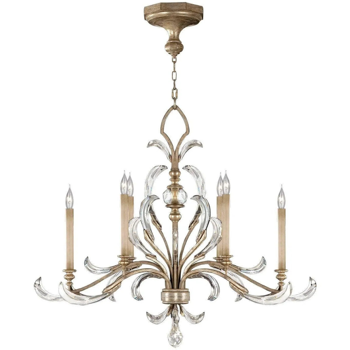 Fine Art Handcrafted Lighting - Beveled Arcs 44-Inch Six Light Chandelier - 739240ST | Montreal Lighting & Hardware