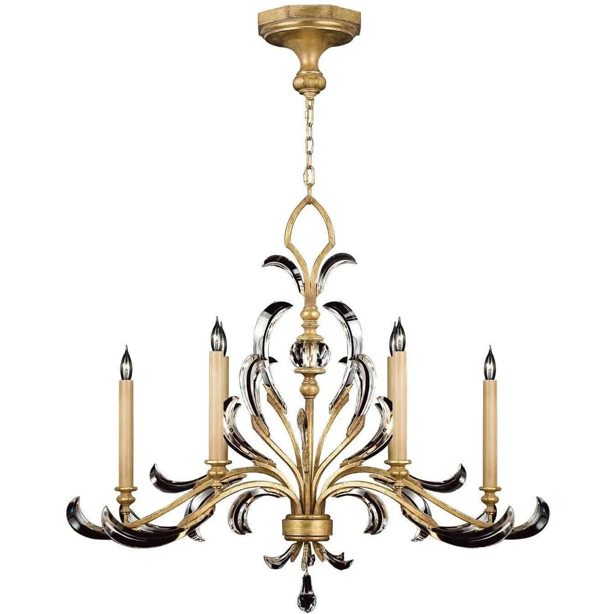 Fine Art Handcrafted Lighting - Beveled Arcs 44-Inch Six Light Chandelier - 760540ST | Montreal Lighting & Hardware