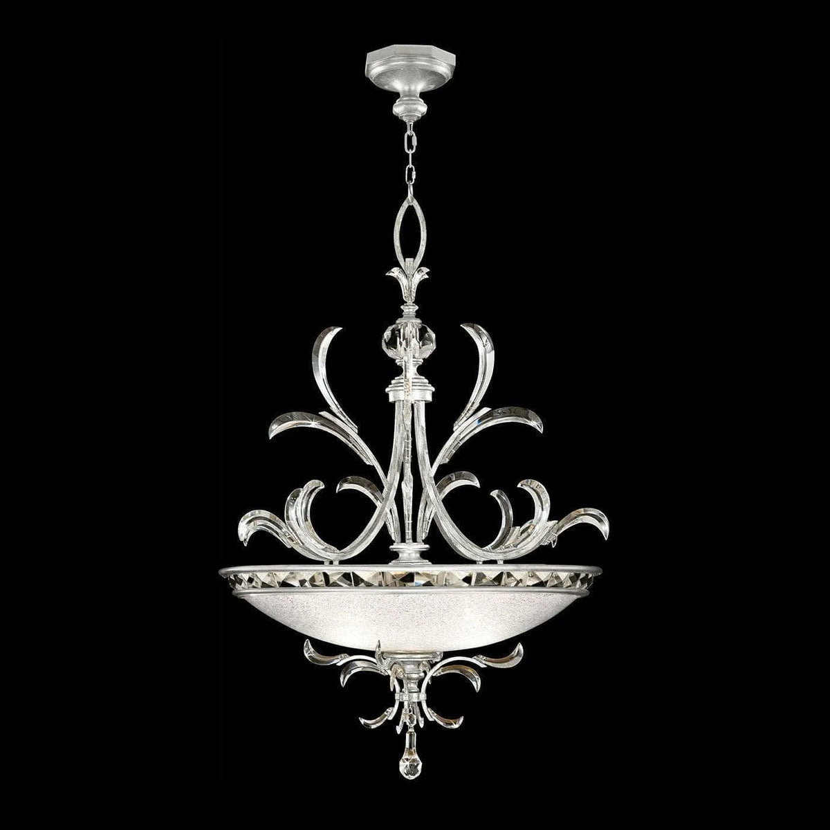 Fine Art Handcrafted Lighting - Beveled Arcs 44-Inch Three Light Pendant - 704440-SF4 | Montreal Lighting & Hardware