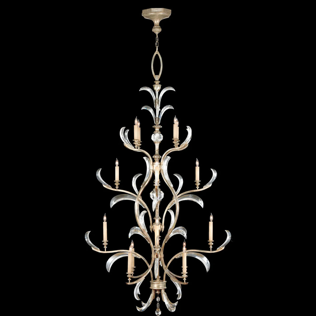 Fine Art Handcrafted Lighting - Beveled Arcs 48-Inch 16 Light Chandelier - 704040-SF3 | Montreal Lighting & Hardware