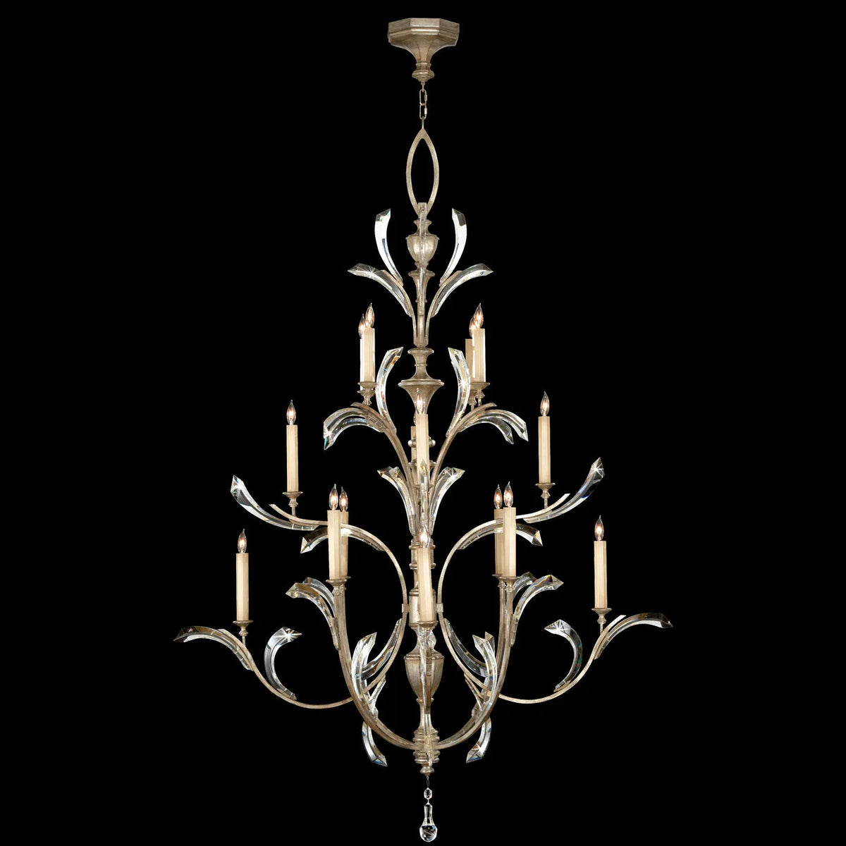 Fine Art Handcrafted Lighting - Beveled Arcs 56-Inch 16 Light Chandelier - 702040-SF3 | Montreal Lighting & Hardware