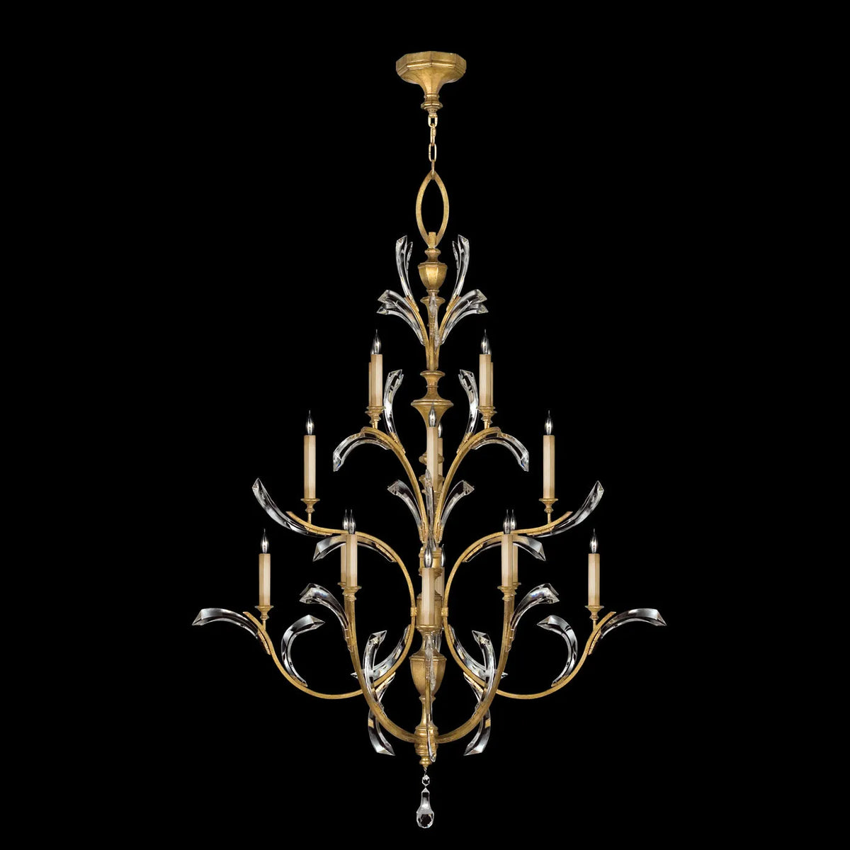 Fine Art Handcrafted Lighting - Beveled Arcs 56-Inch 16 Light Chandelier - 702040-SF3 | Montreal Lighting & Hardware