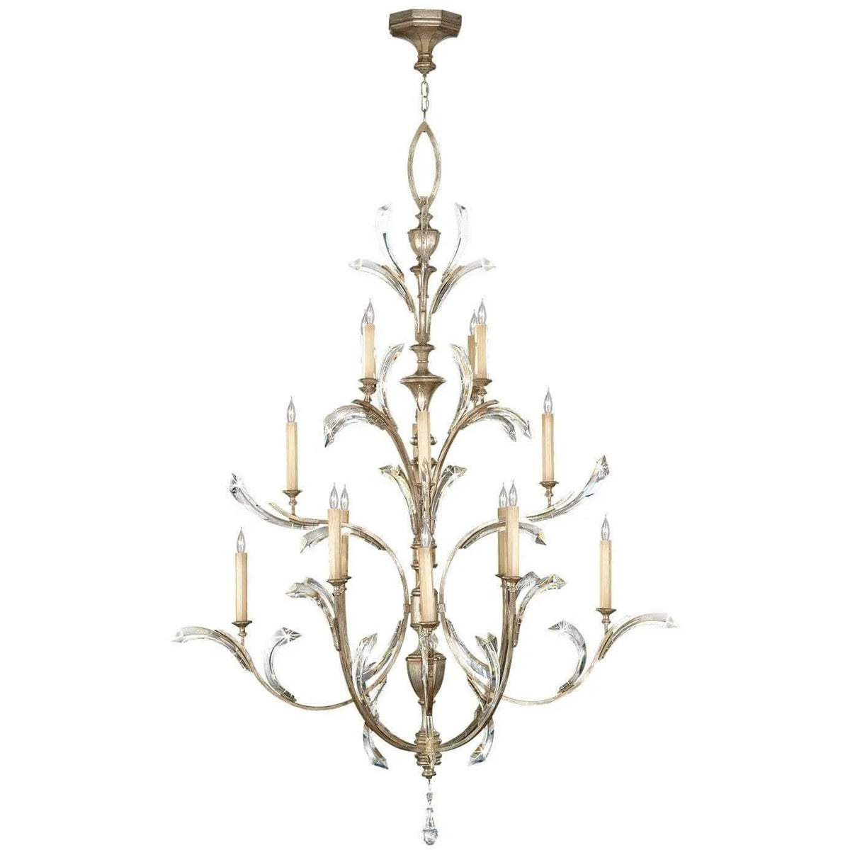 Fine Art Handcrafted Lighting - Beveled Arcs 56-Inch 16 Light Chandelier - 702040ST | Montreal Lighting & Hardware