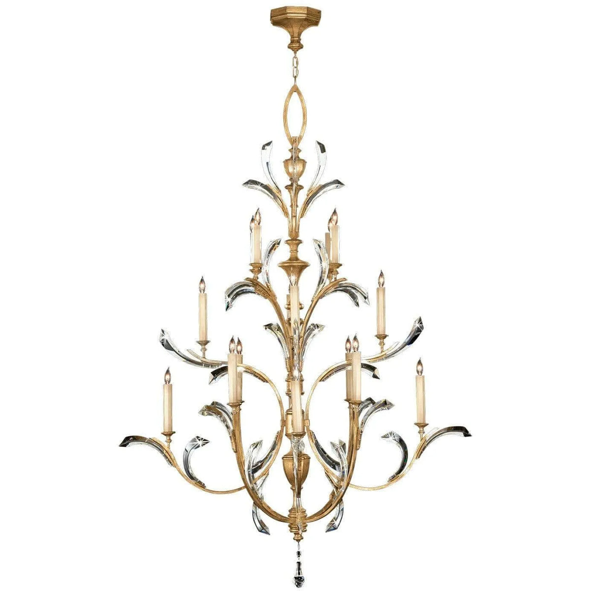 Fine Art Handcrafted Lighting - Beveled Arcs 56-Inch 16 Light Chandelier - 767240ST | Montreal Lighting & Hardware