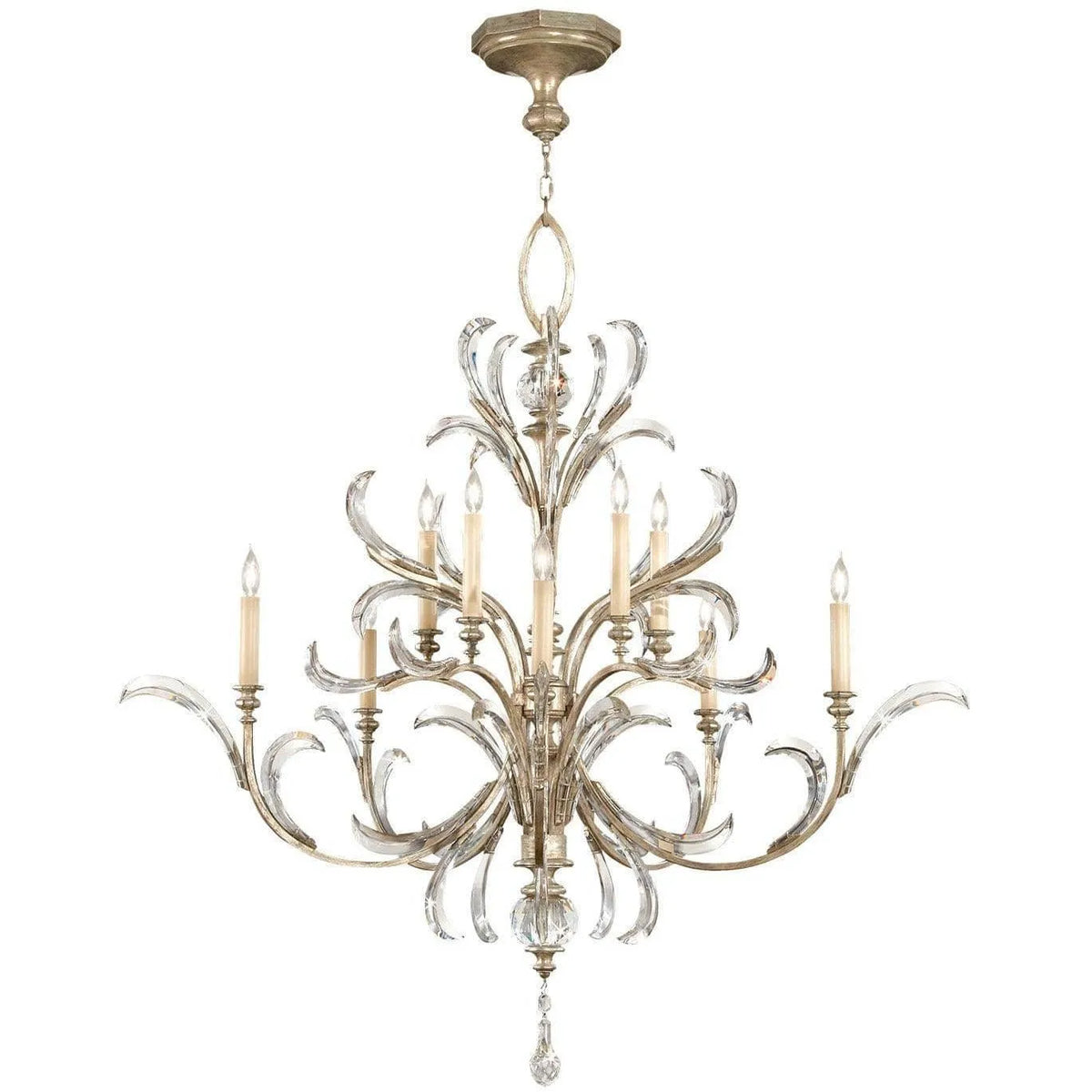 Fine Art Handcrafted Lighting - Beveled Arcs 56-Inch Ten Light Chandelier - 701340ST | Montreal Lighting & Hardware